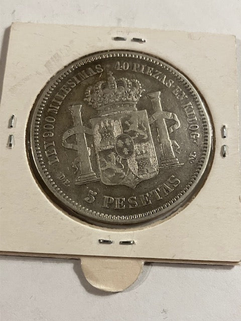 5 Pesetas Spain 1876