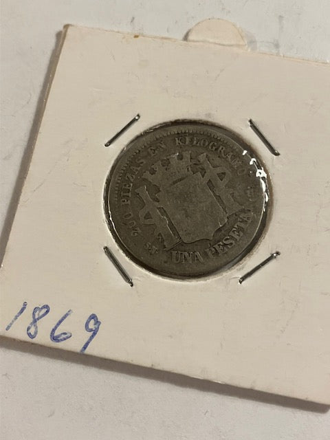 Una Pesetas 1869 Spain