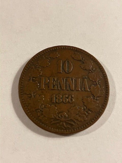 10 Pennia 1866 Finland