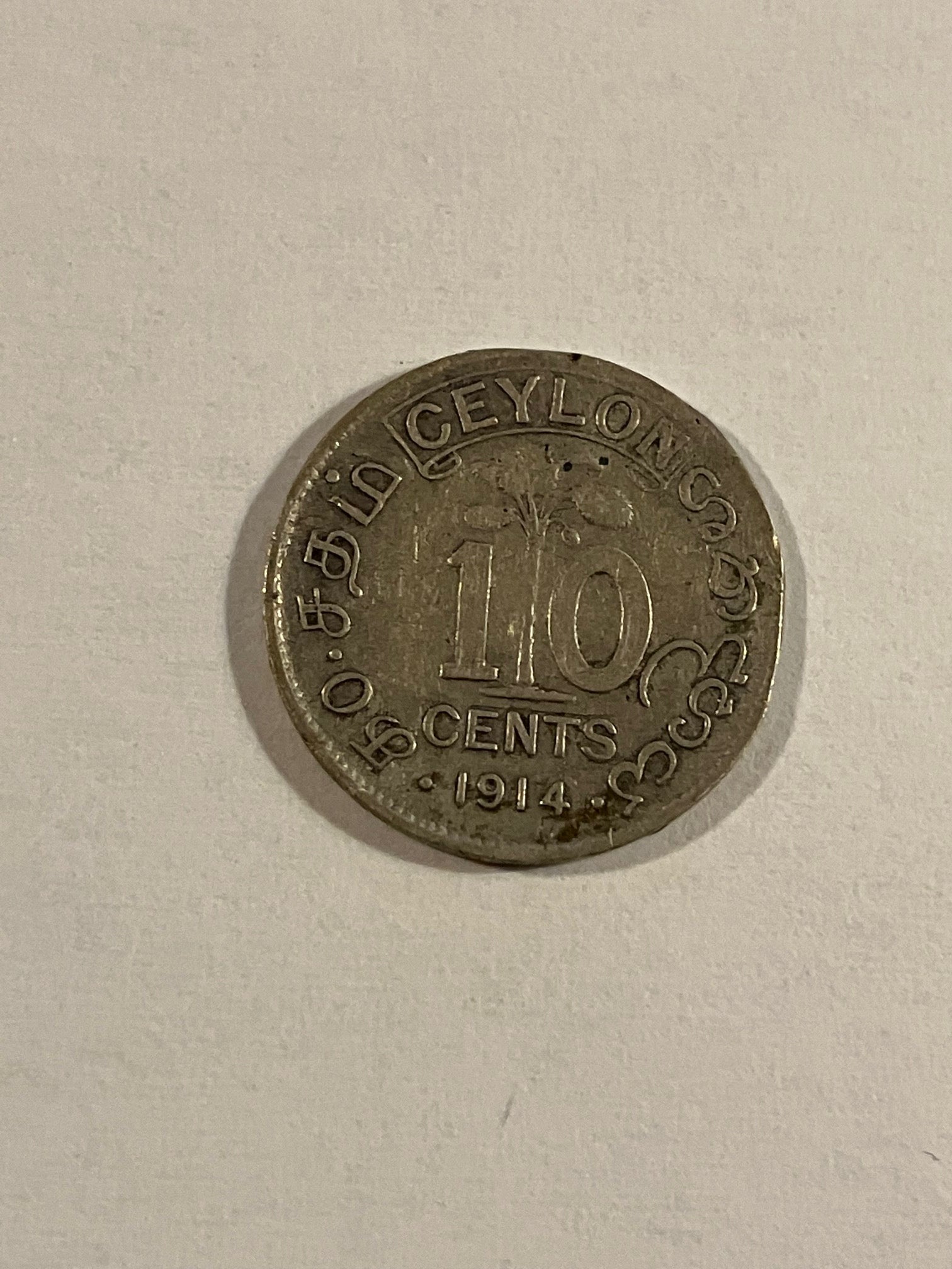 10 Cents Ceylon 1914 - Renset