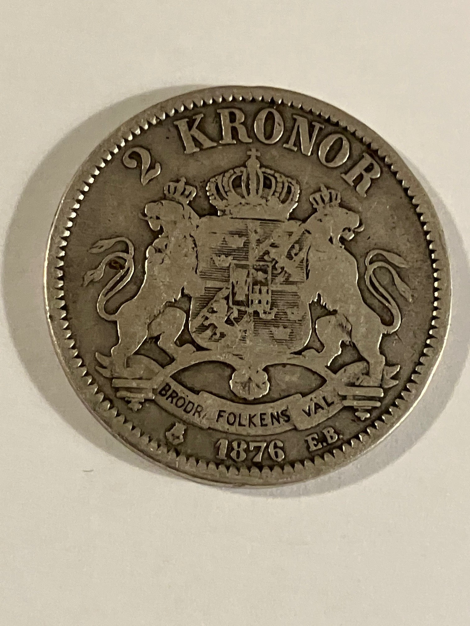 2 Kronor 1876 Sweden