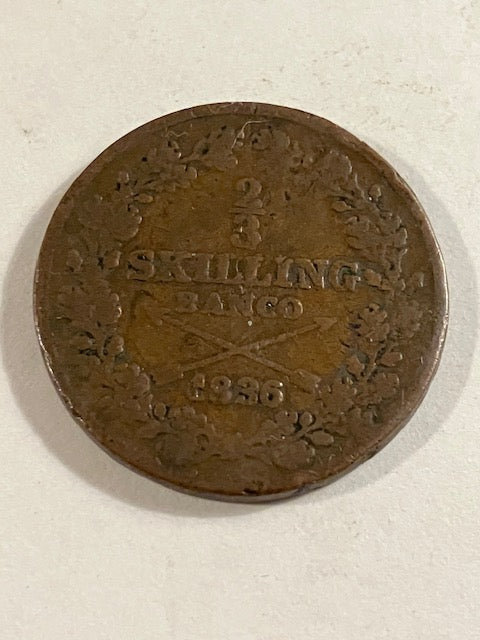 2/3 skilling 1836 Sverige