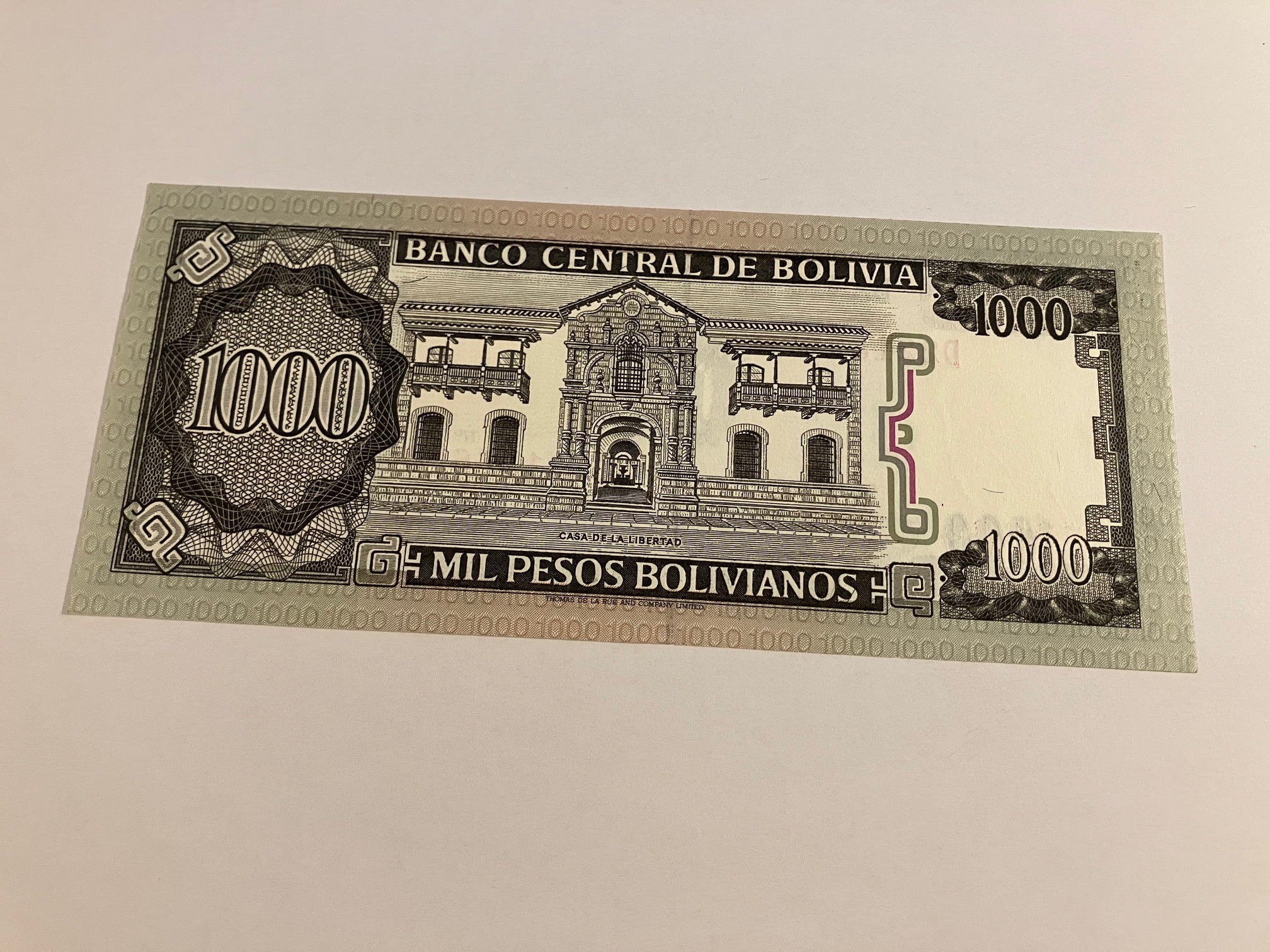 1000 Pesos Bolivia 1982