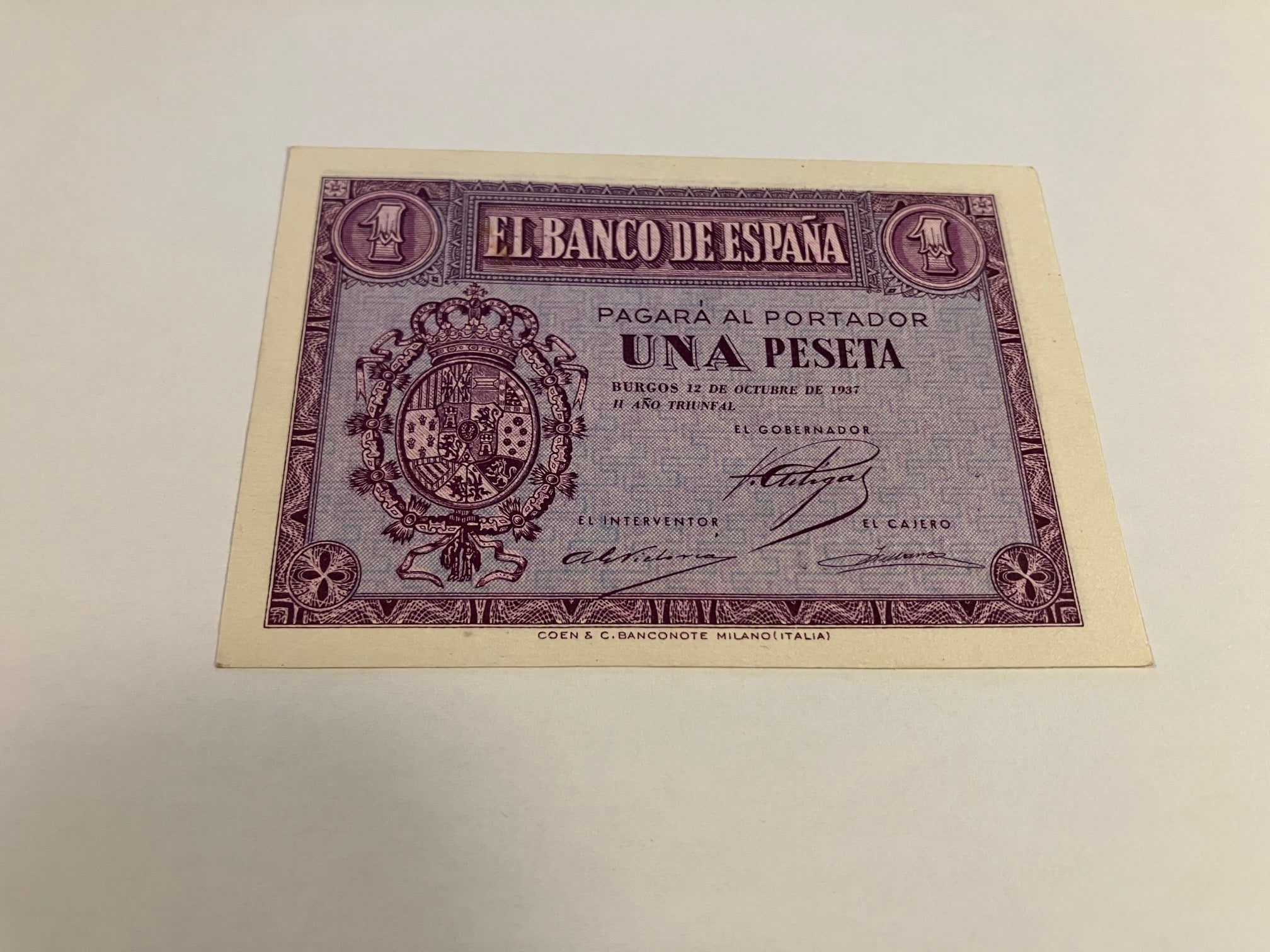 1 Peseta 1937 Spain