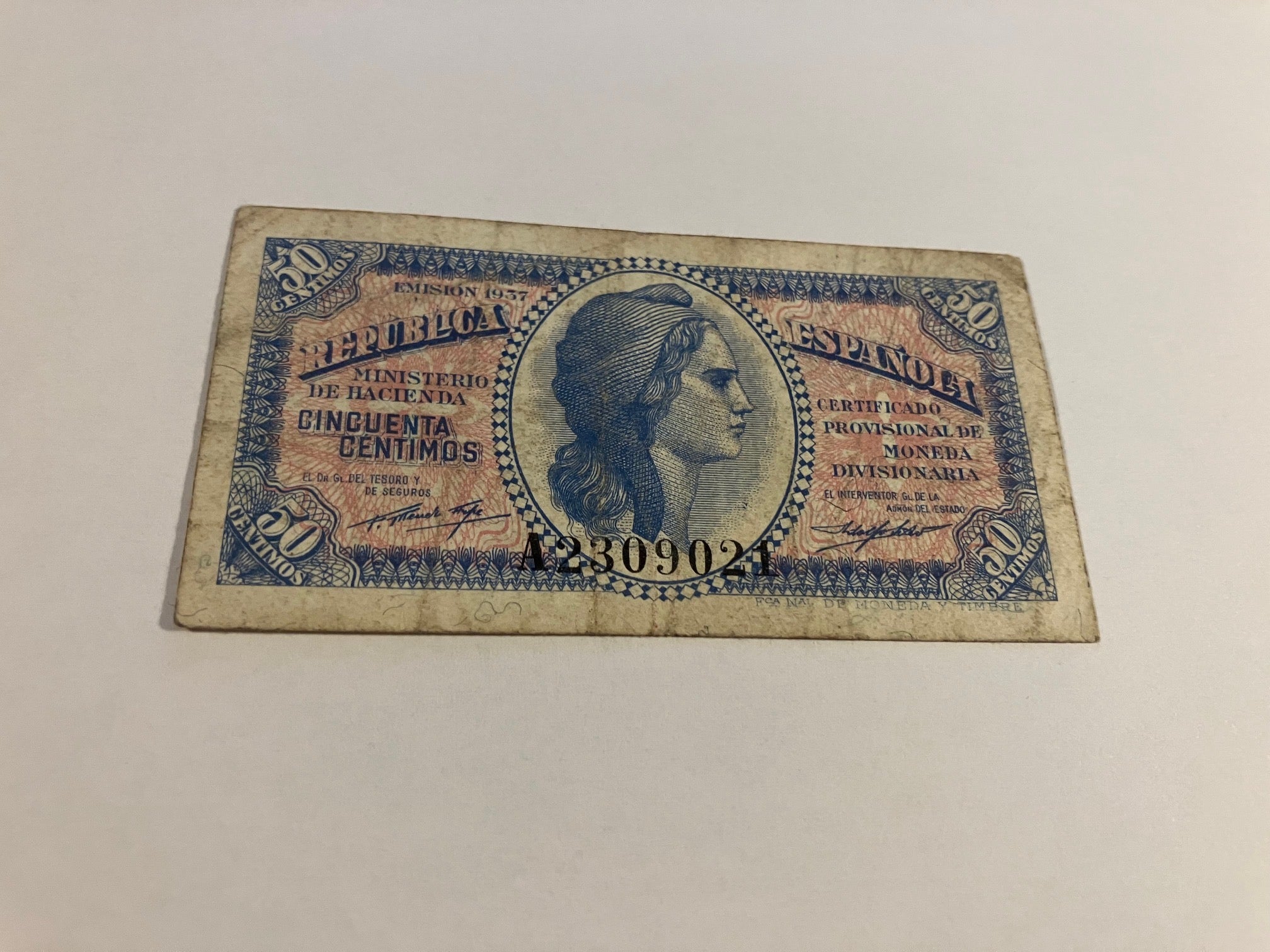 50 Centimos 1937 Spain