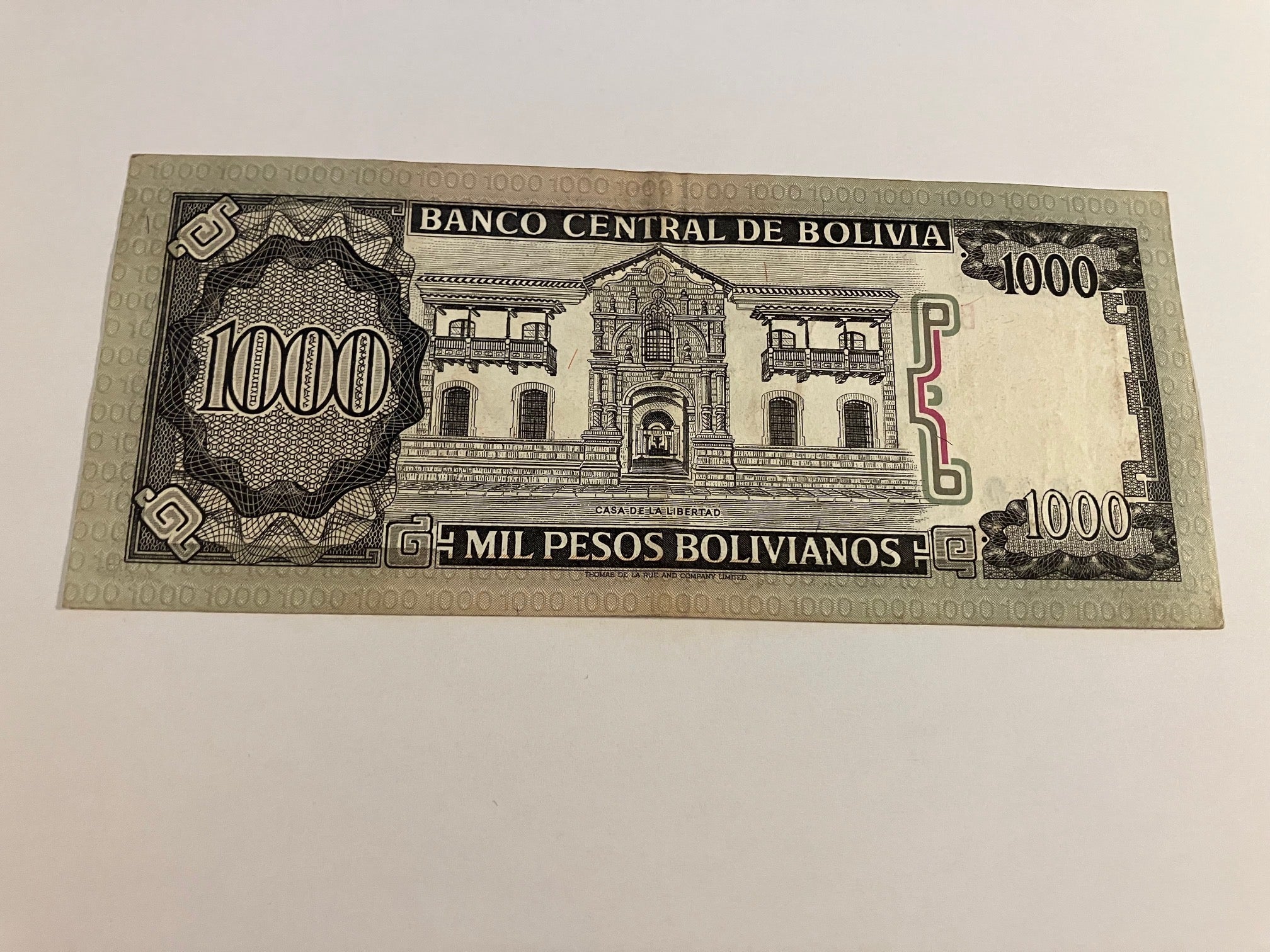 1000 Pesos Bolivia 1982