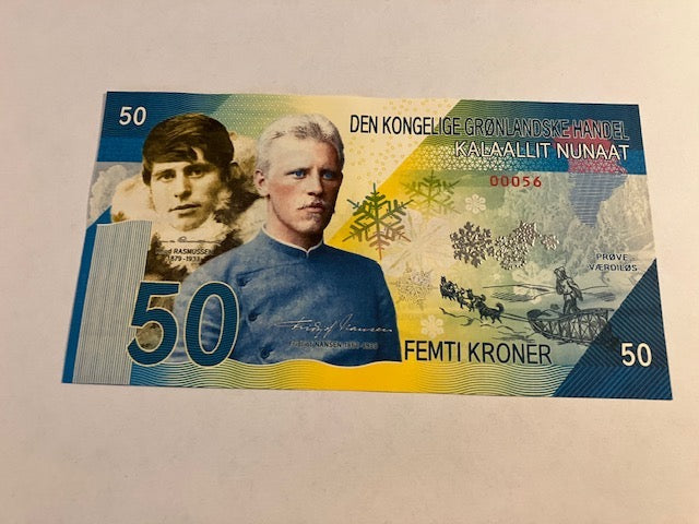 50 Kroner Prøveseddel 2019 Grønland