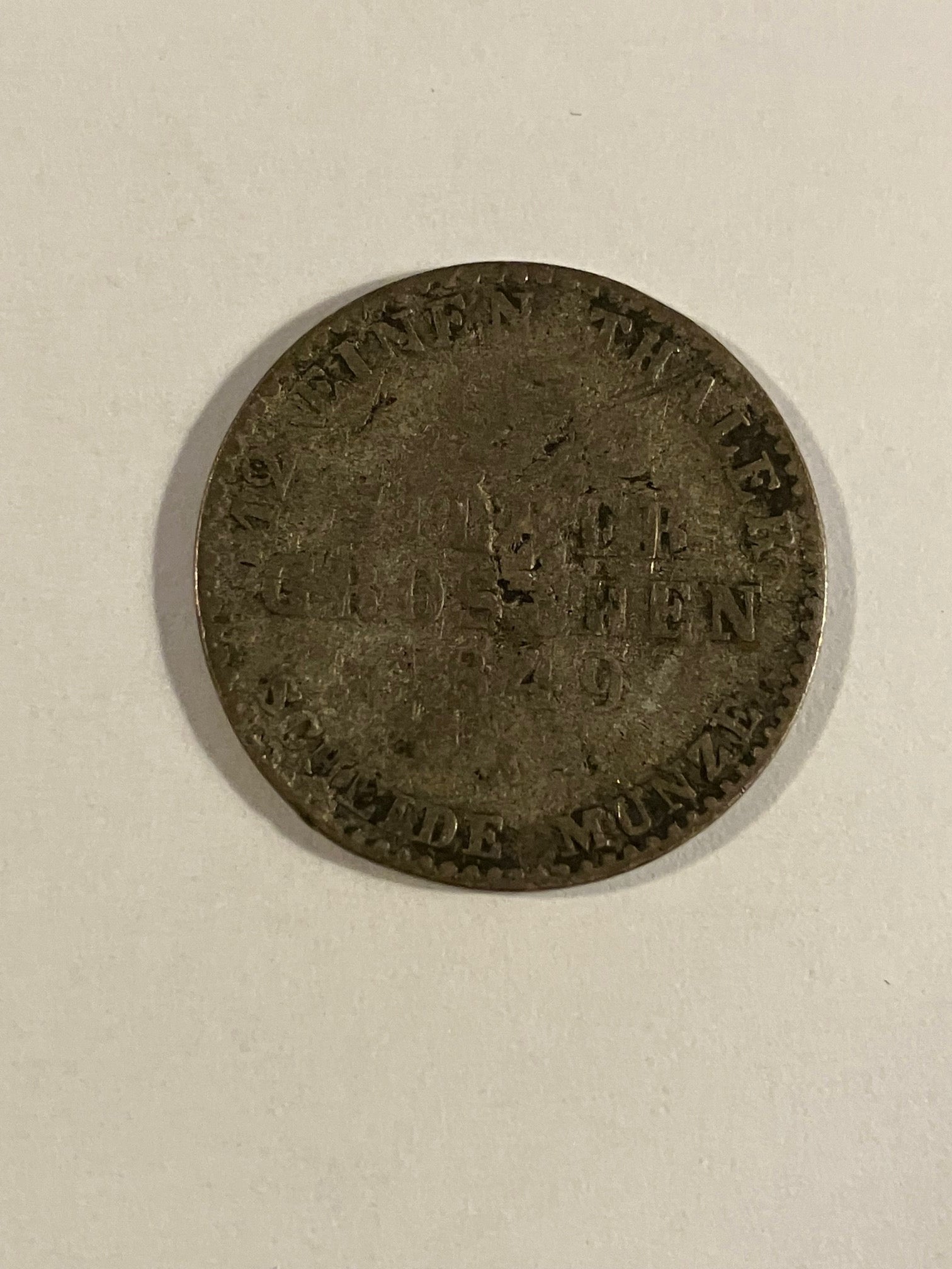 2 1/2 Silber Groschen 1849 - Meget slidt