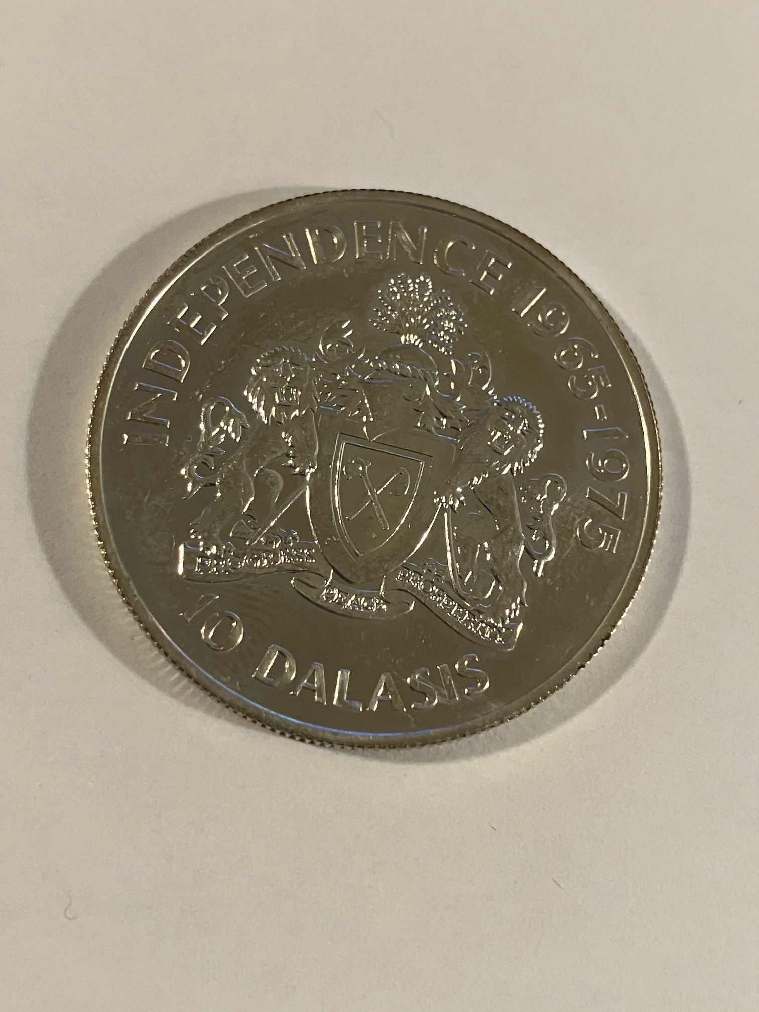 10 Dalasis 1975 Gambia Independence - Silver