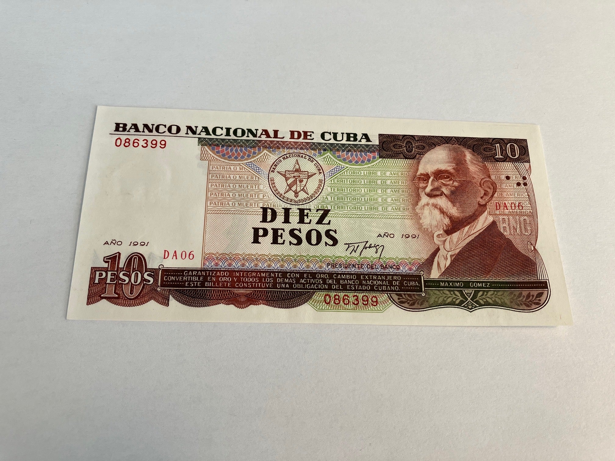 Diez Pesos Cuba 1991