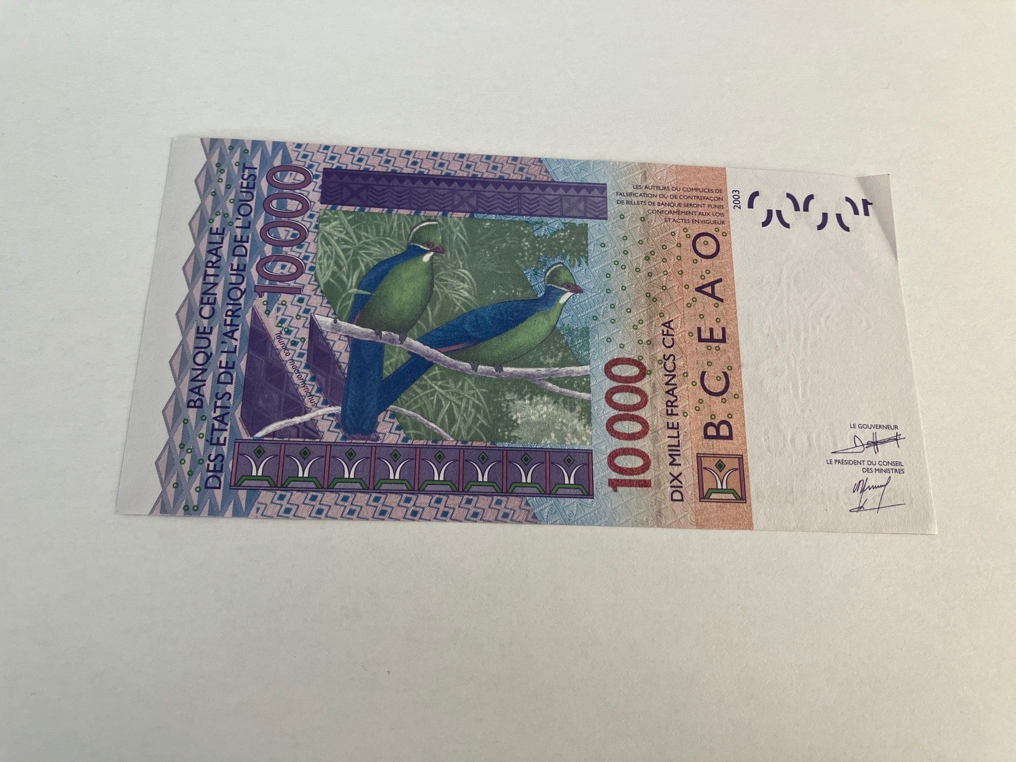 10000 Francs Western African States 2003