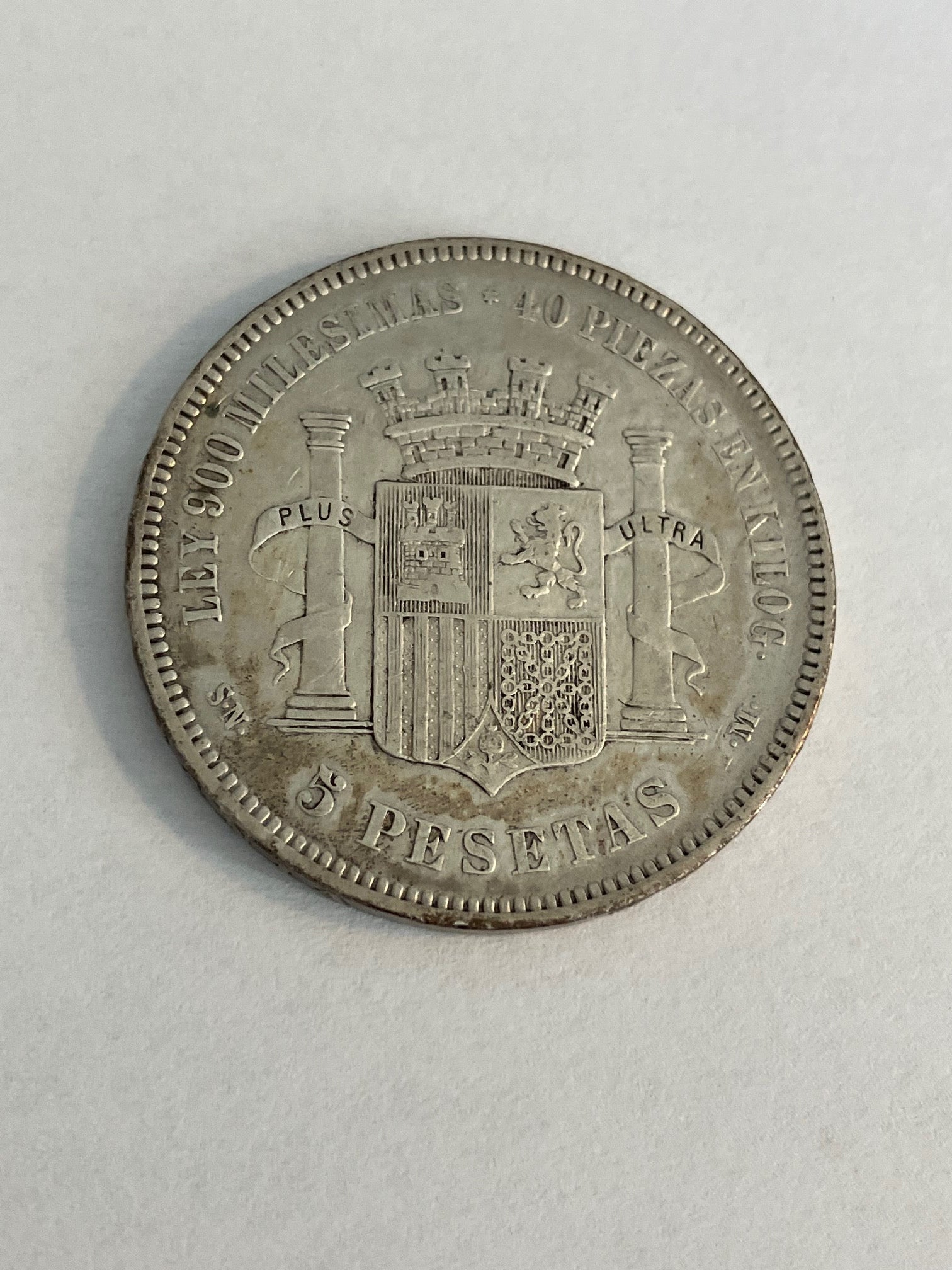 5 Pesetas Spain 1870 - Renset