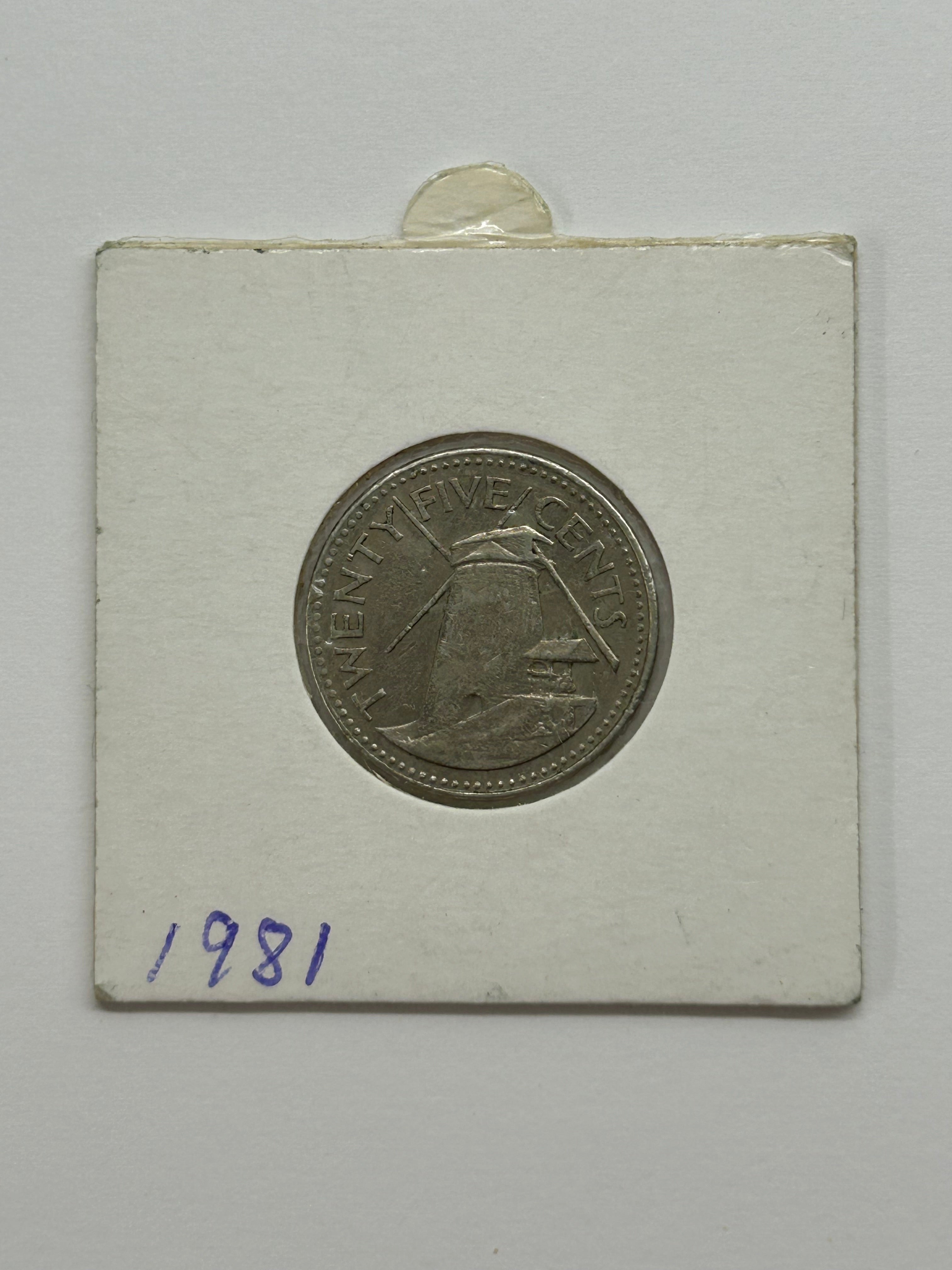 25 Cents Barbados 1981