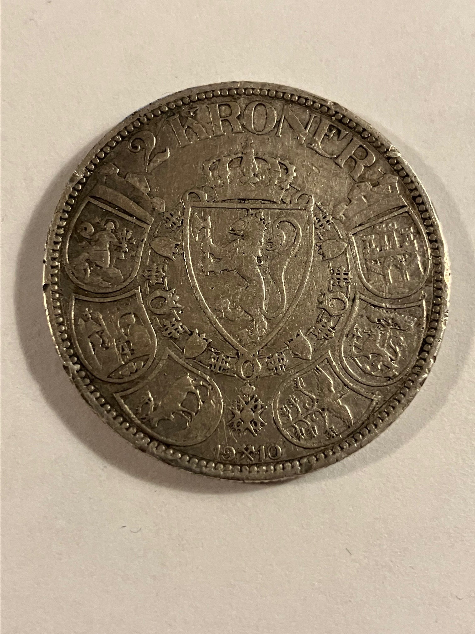 2 Kroner 1910 Norge - Kantslag