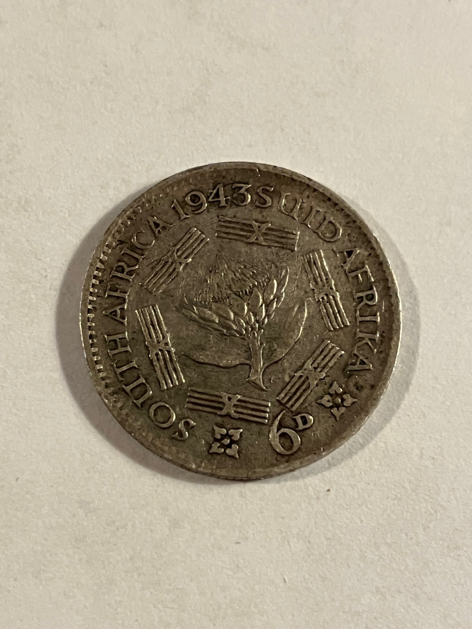 6 Pence South Africa 1943