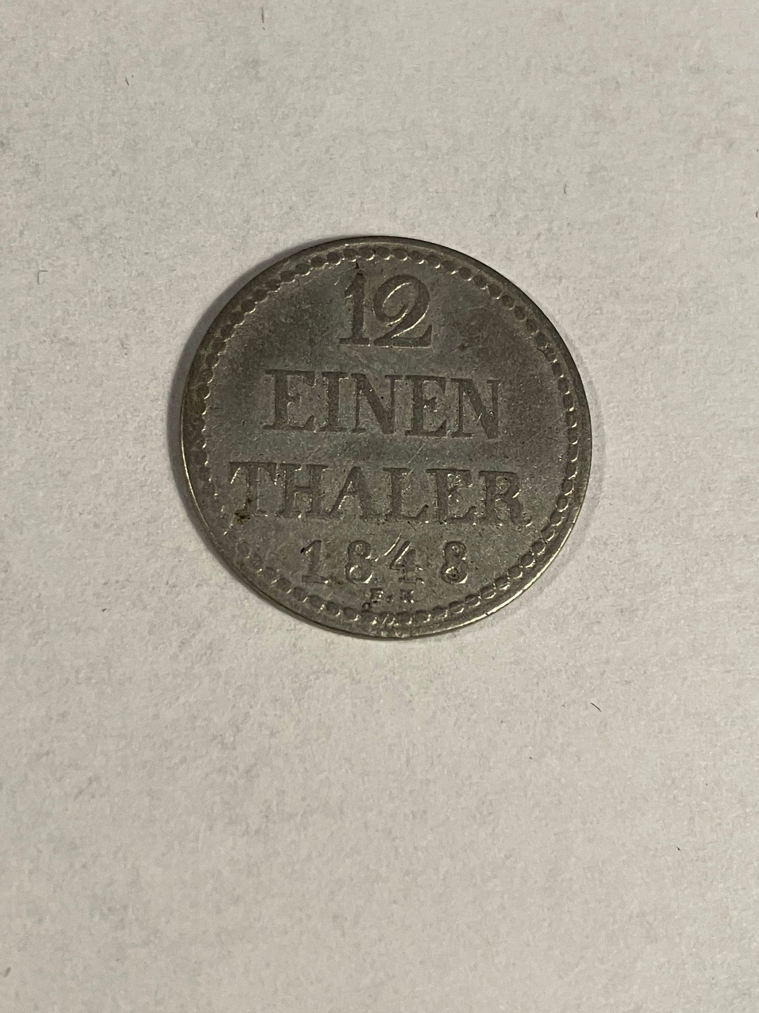 12 Einen Thaler 1848 Mecklenburg