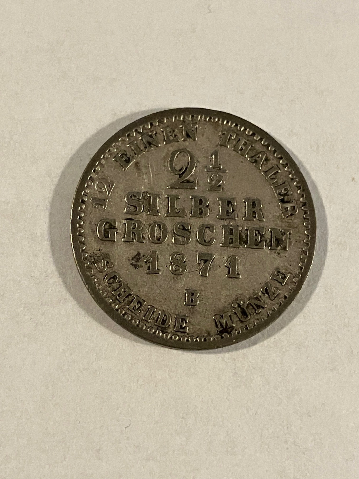 2 1/2 Silber Groschen 1871 B