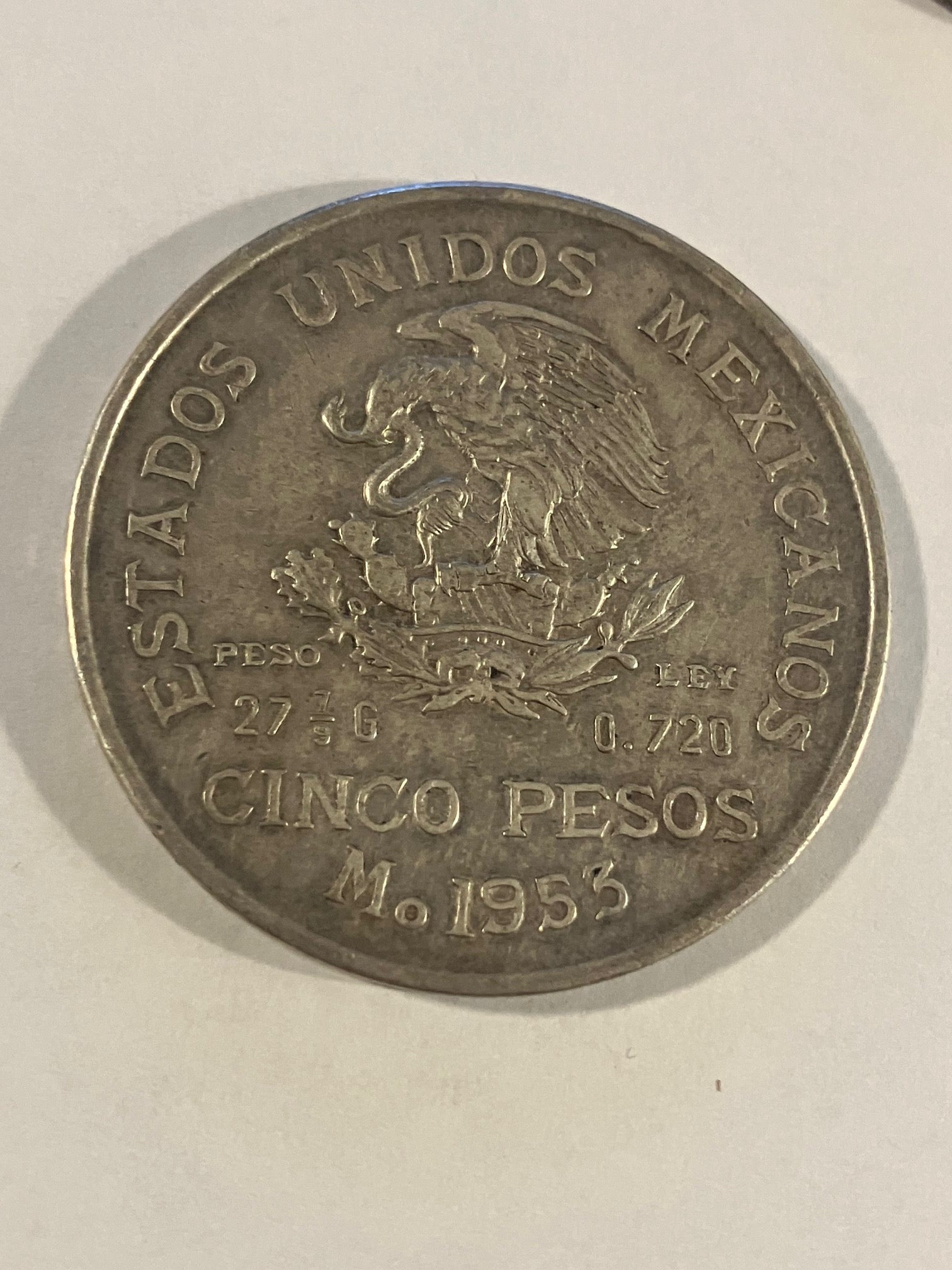 5 Pesos Mexico 1953