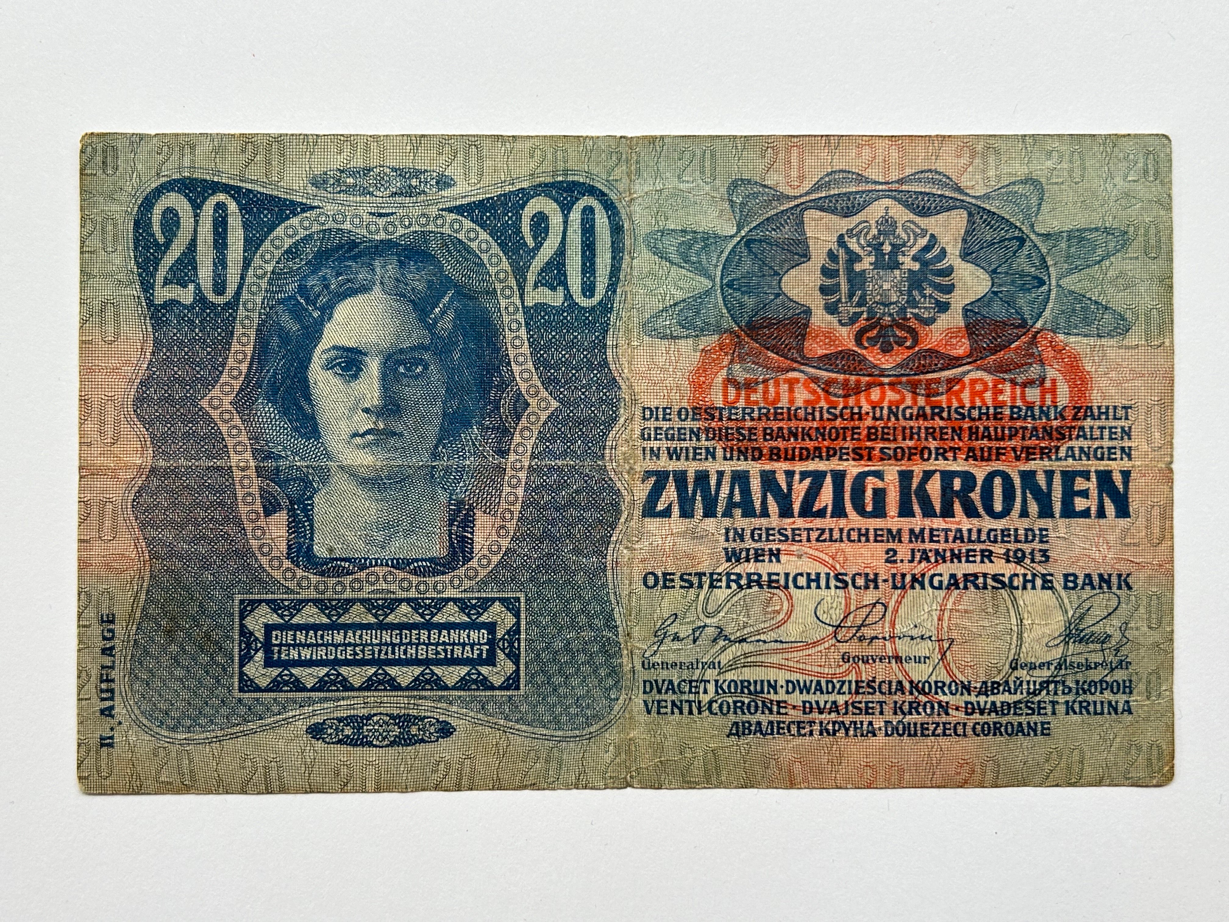 Zwanzig Kronen Austria-Hungary 1913
