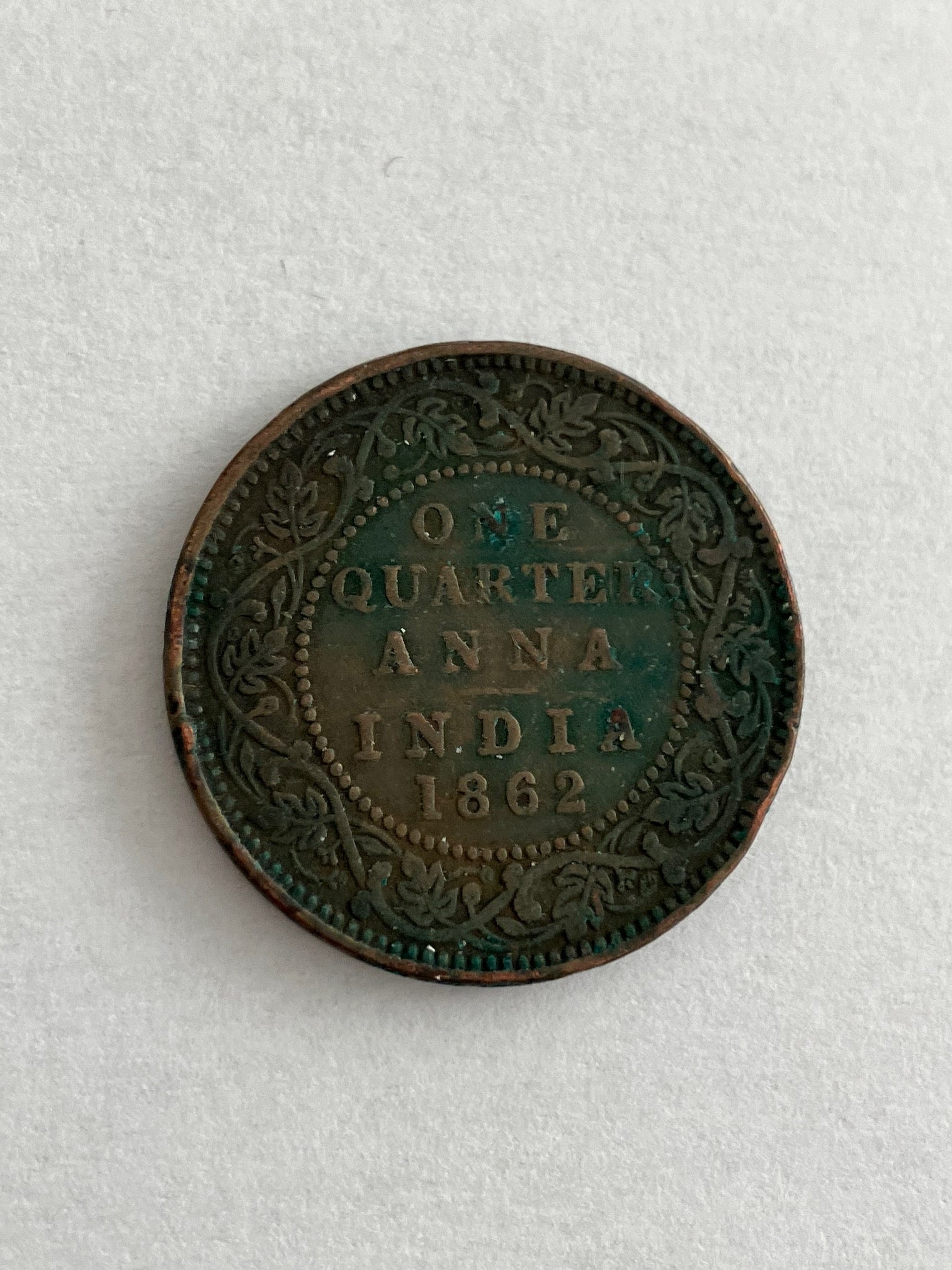 One Quarter Anna India 1862 - Dårlig stand