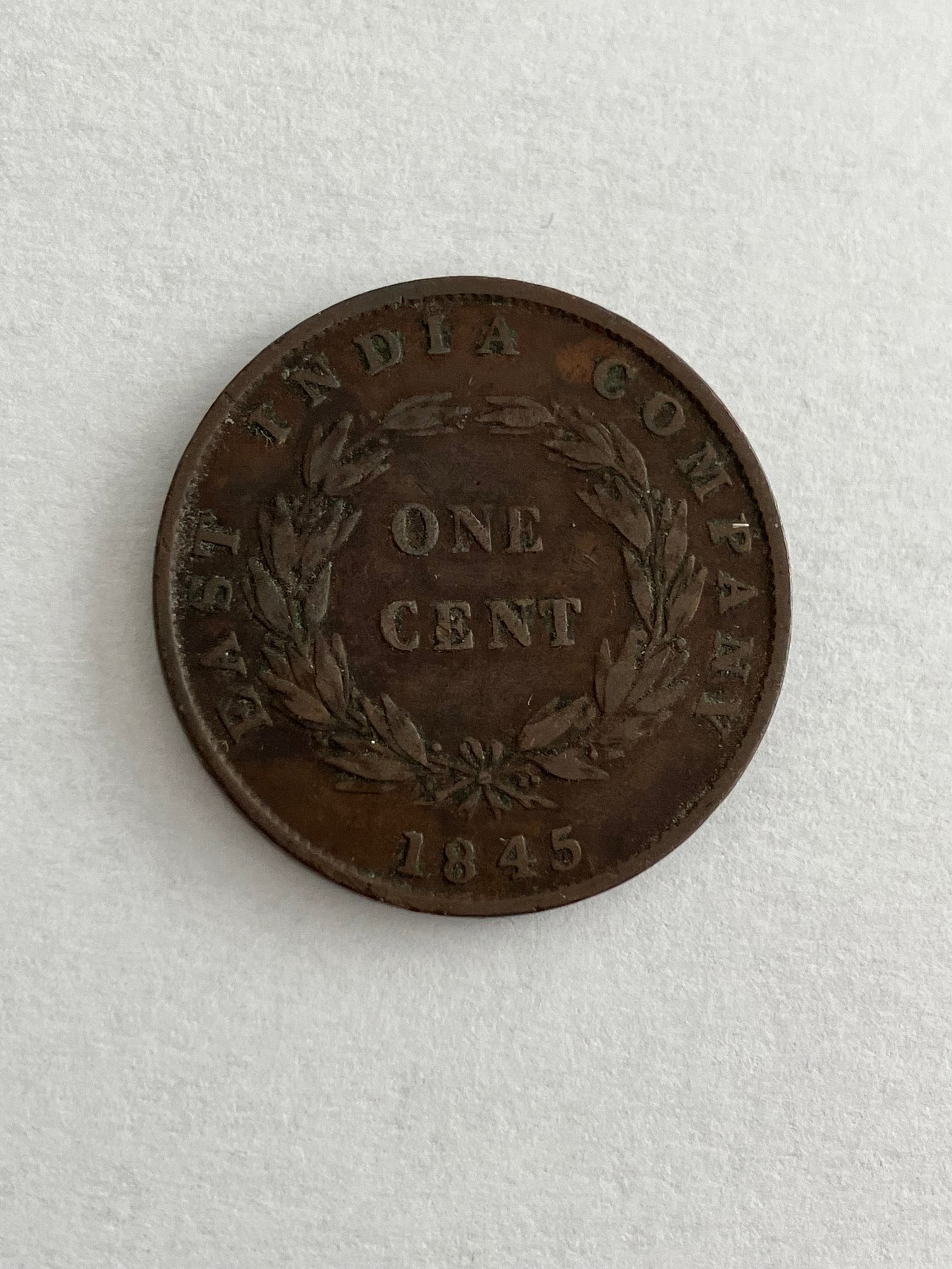 One Cent East India Company 1845