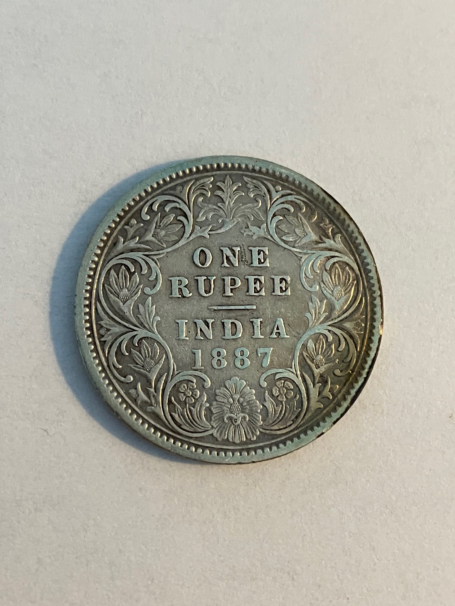 One Rupee India 1887 - Grøn belægning