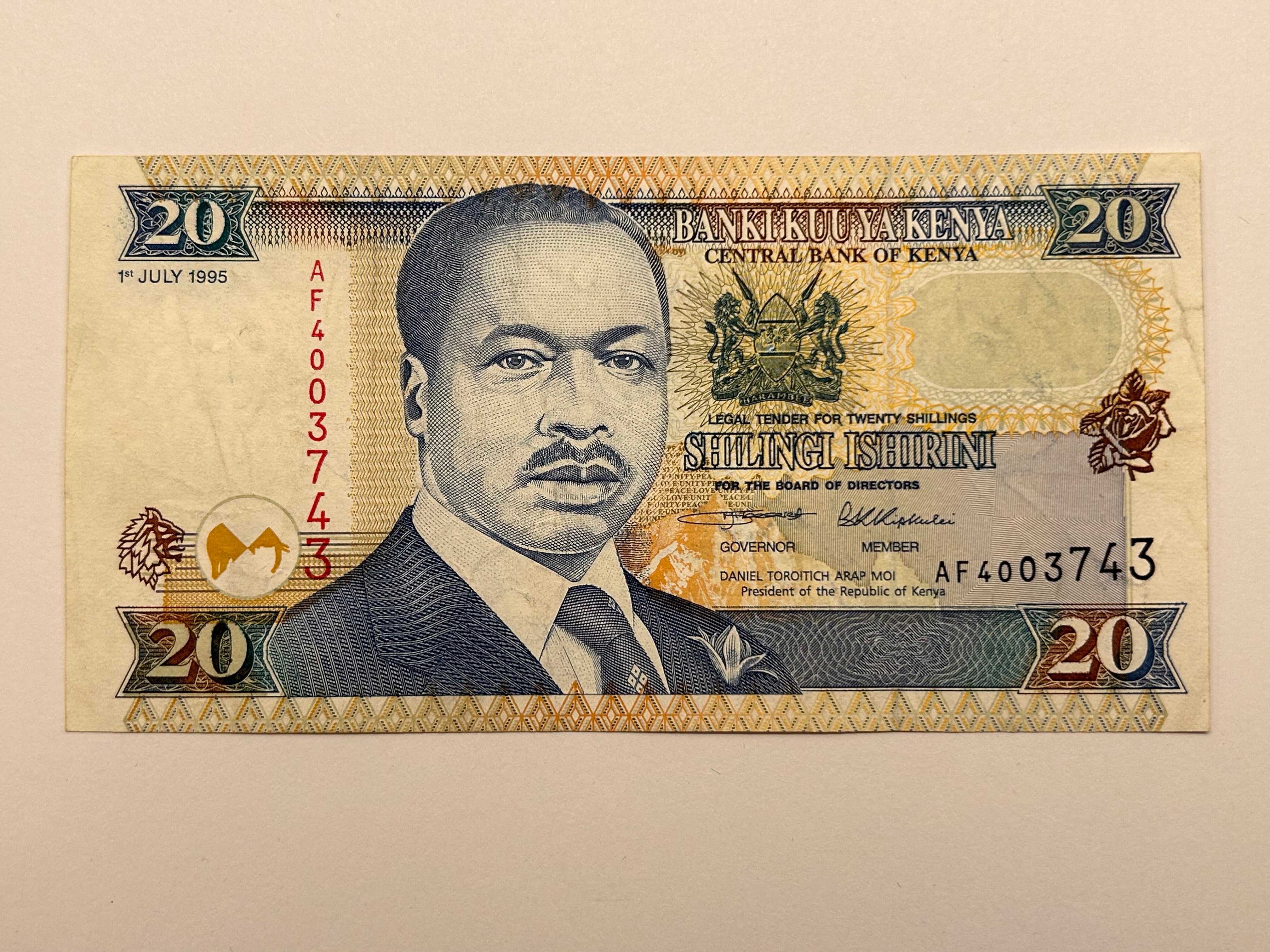 20 Shillings Kenya 1995