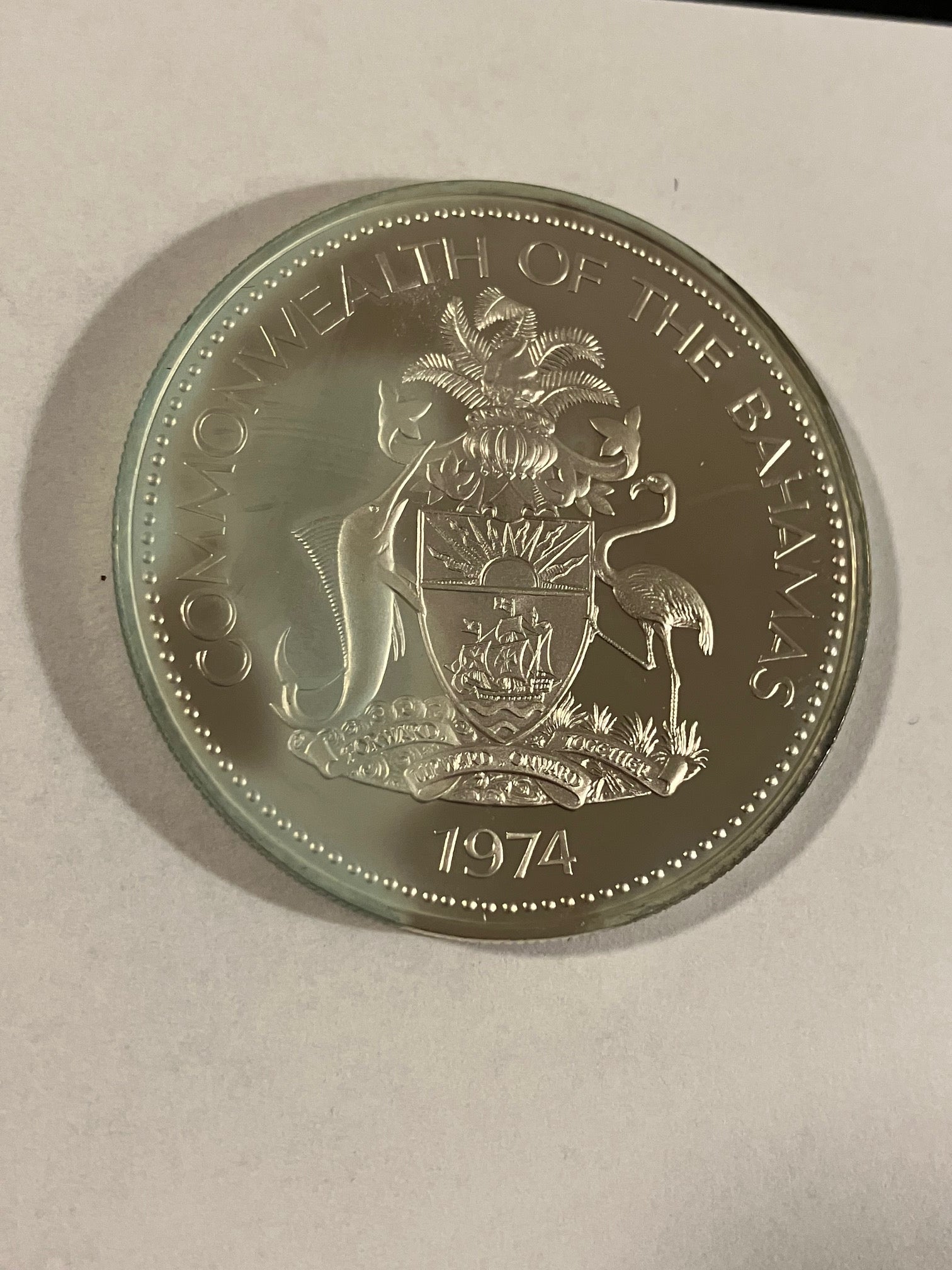 Five Dollars Bahamas 1974 - Silver - 42,12 gram