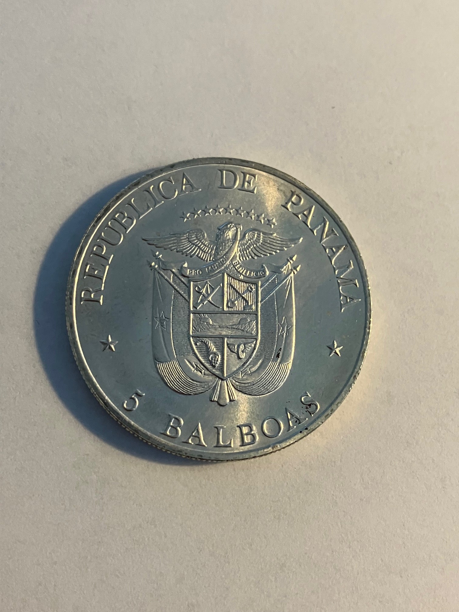 5 Balboas Panama 1972