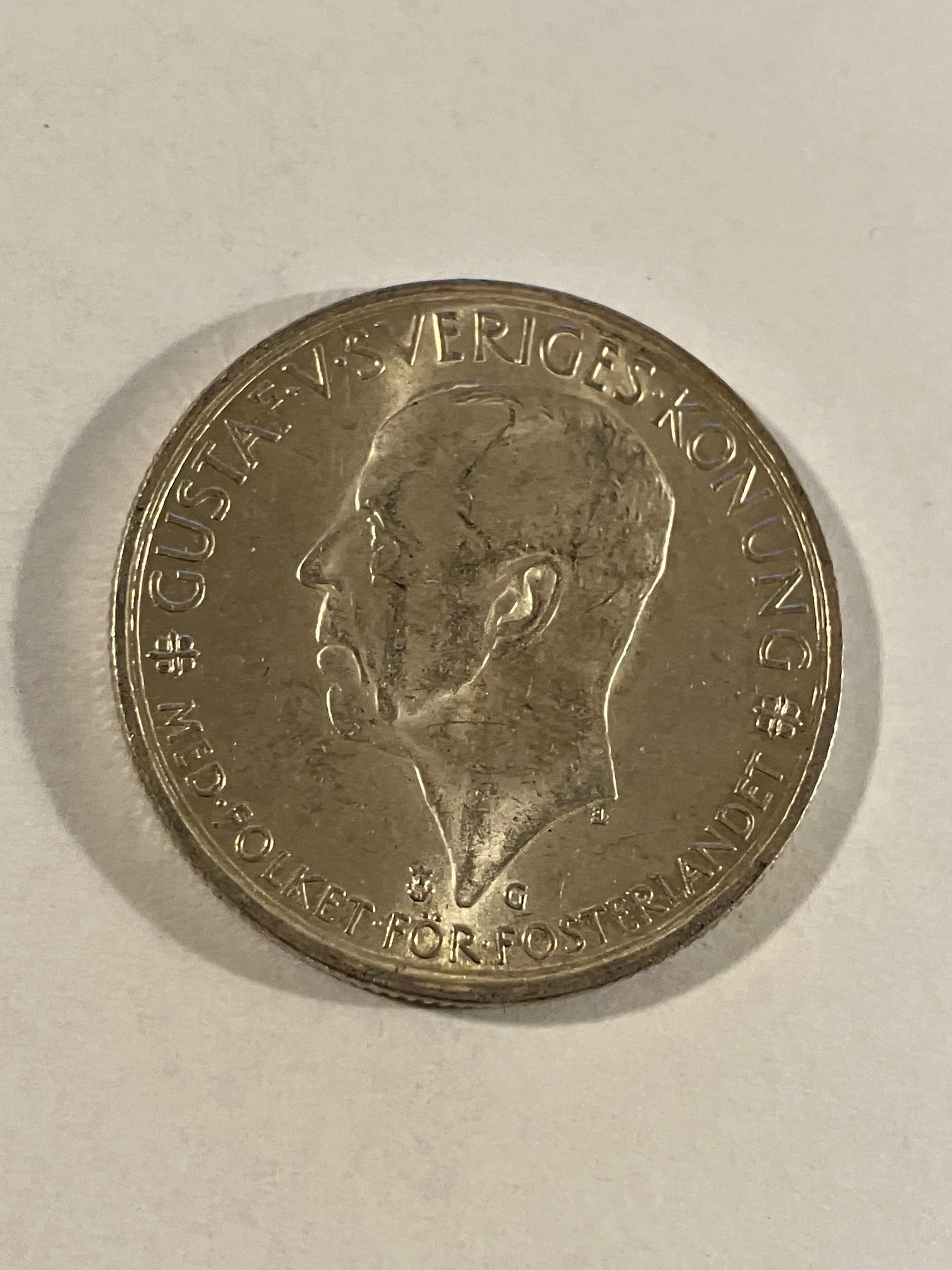 5 Kronor Sweden 1935 - Gustaf V - Silver