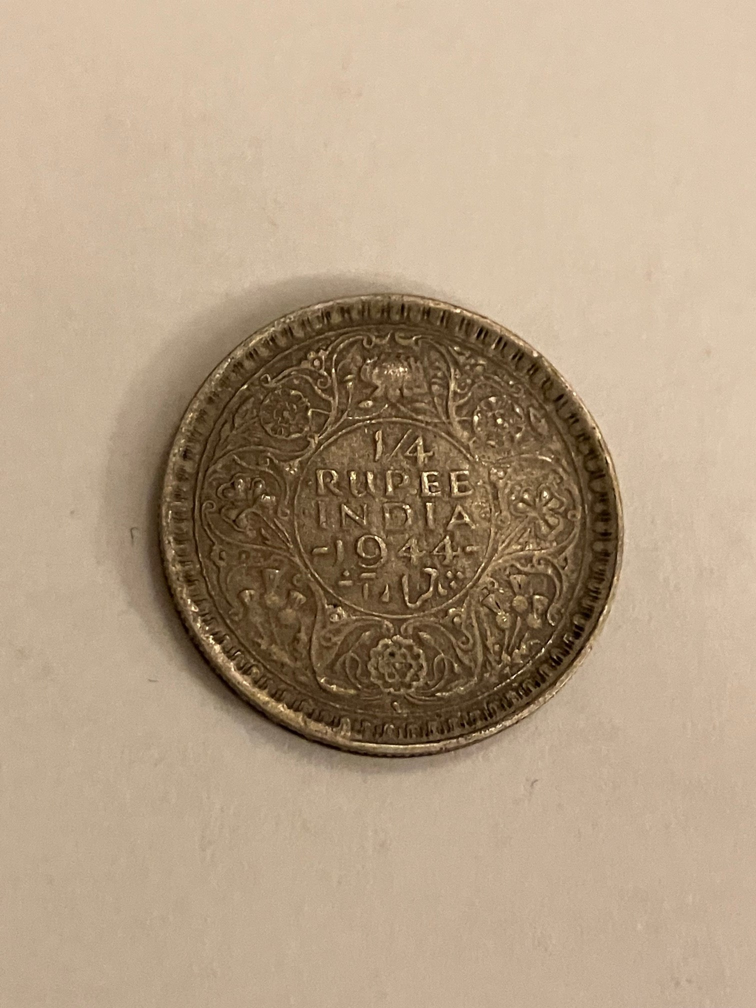 1/4 Rupee India 1944