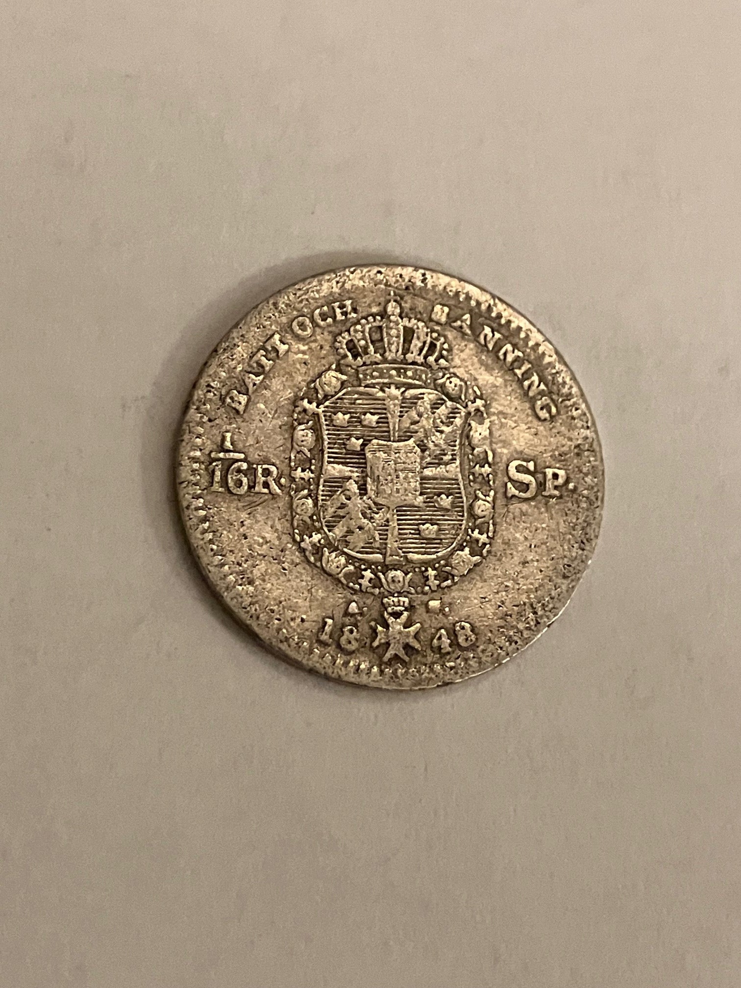 1/16 Riksdaler 1848 Sweden