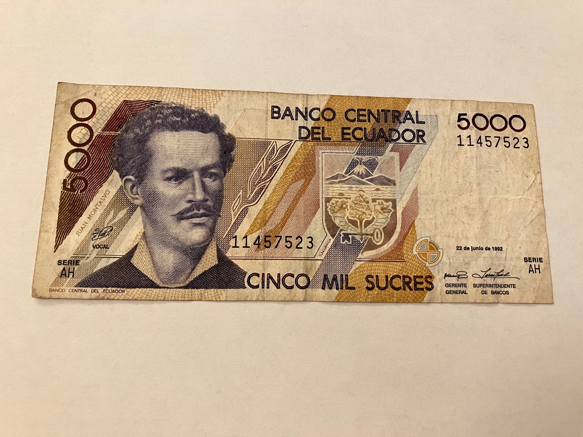 5000 Sucres Ecuador 1992