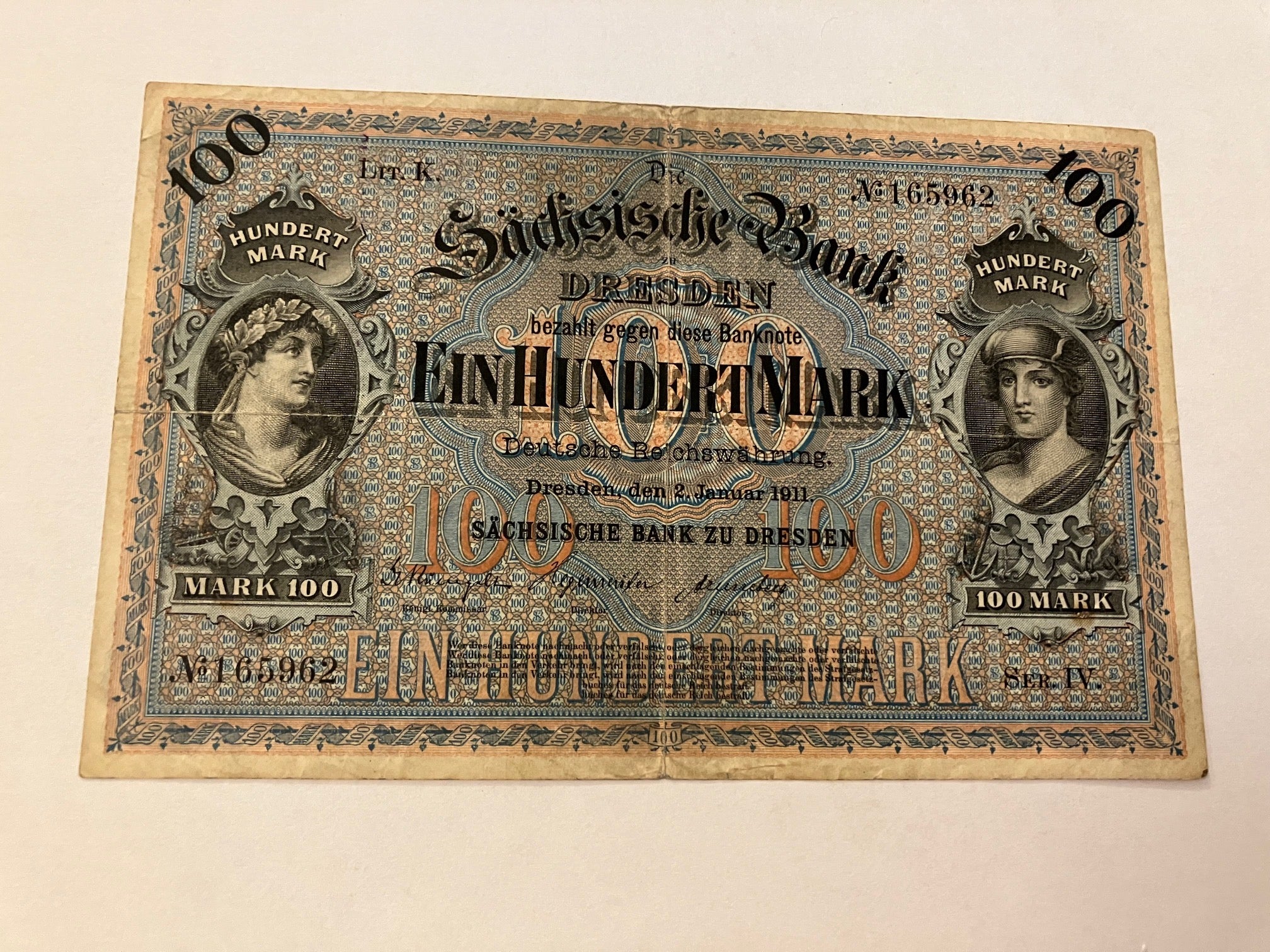 100 Mark Sächsische Bank - Dresden - 1911 Germany