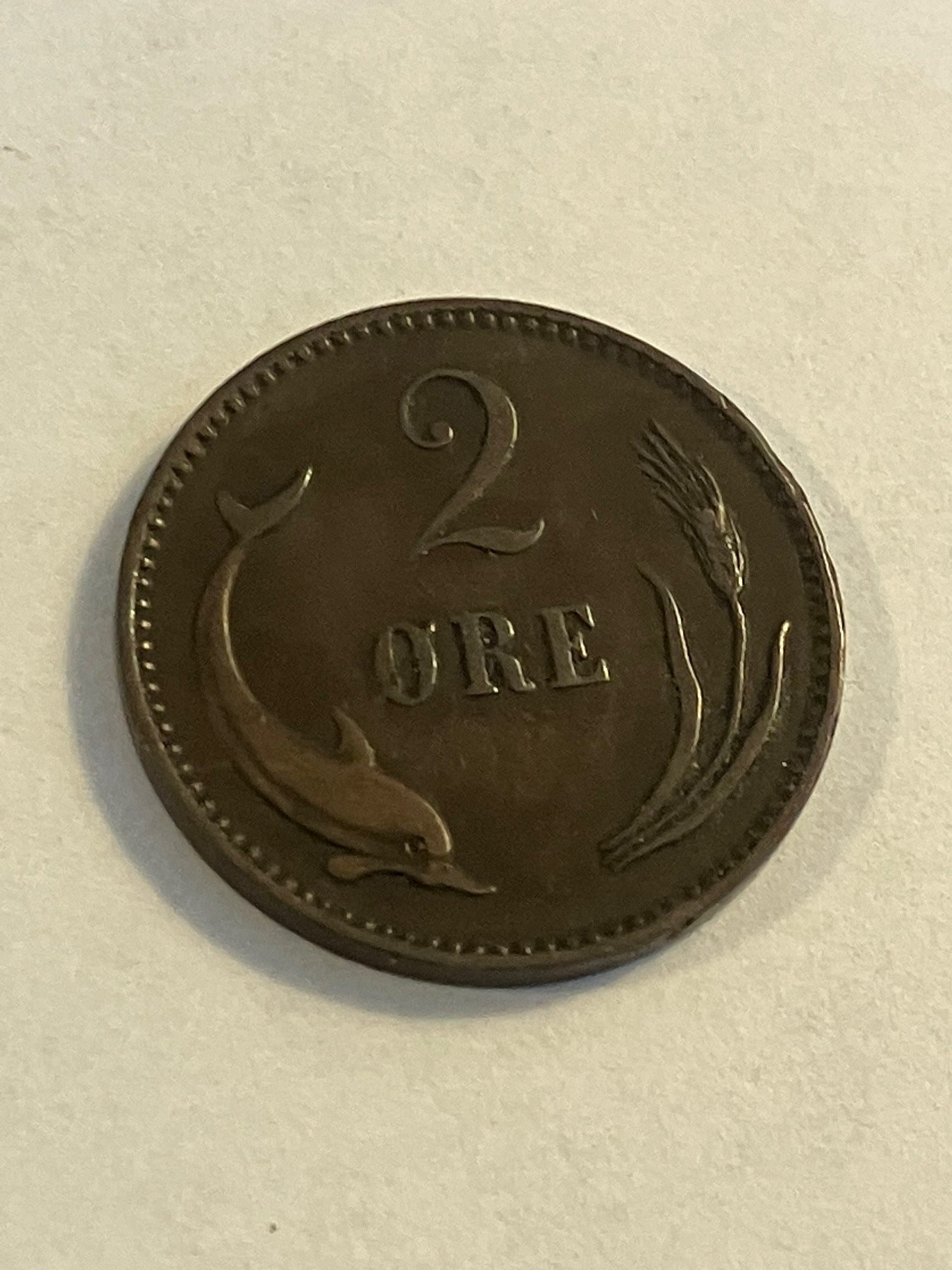 2 øre 1906 Danmark