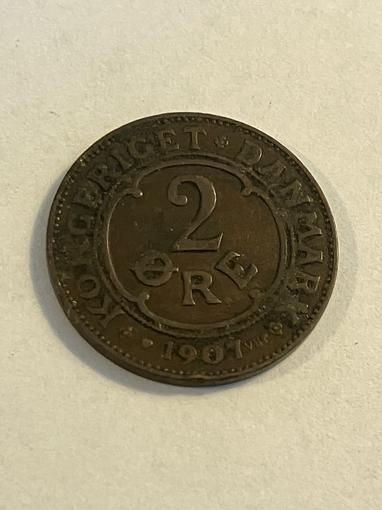 2 øre 1907 Danmark