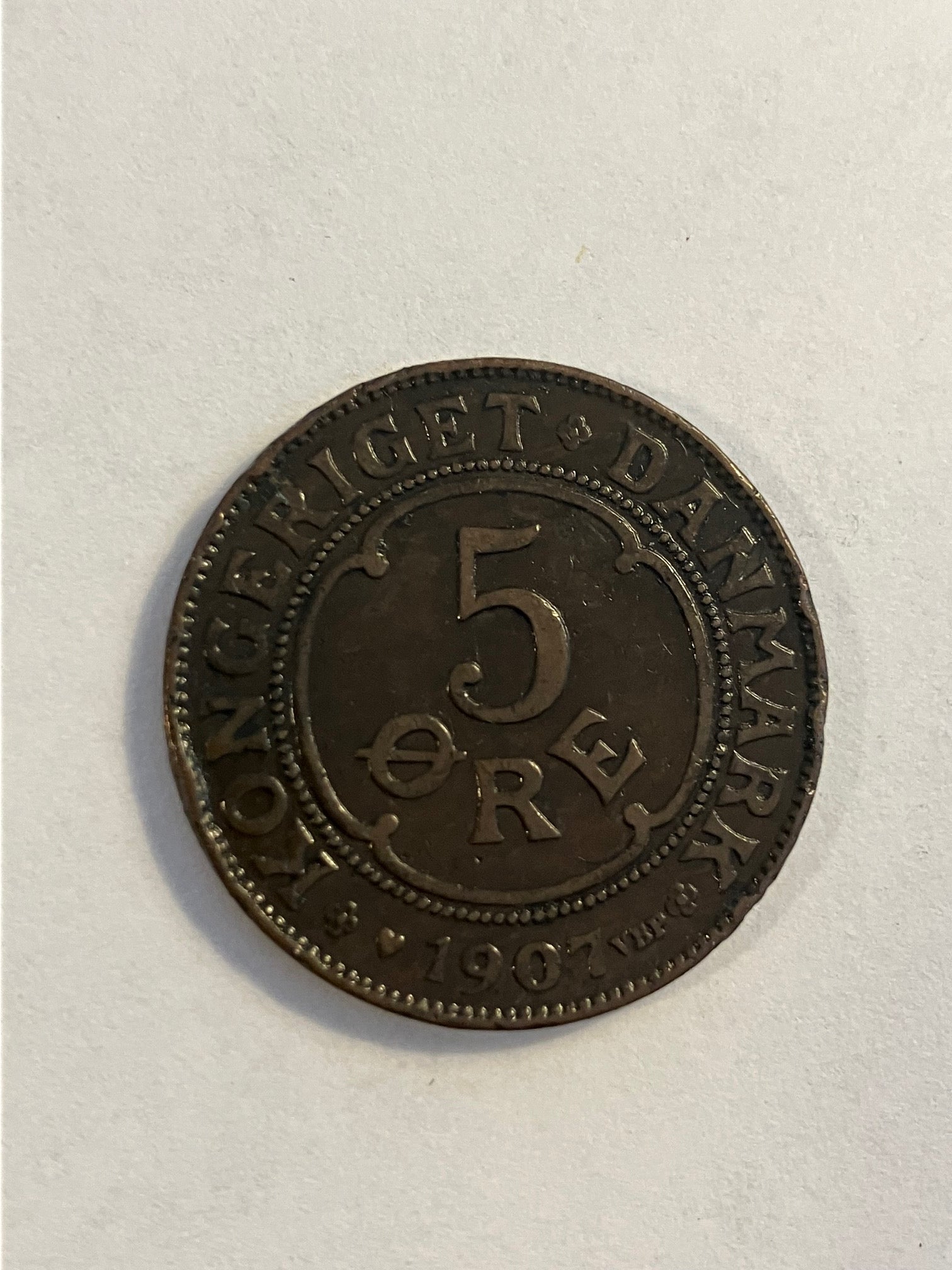 5 øre 1907 Danmark