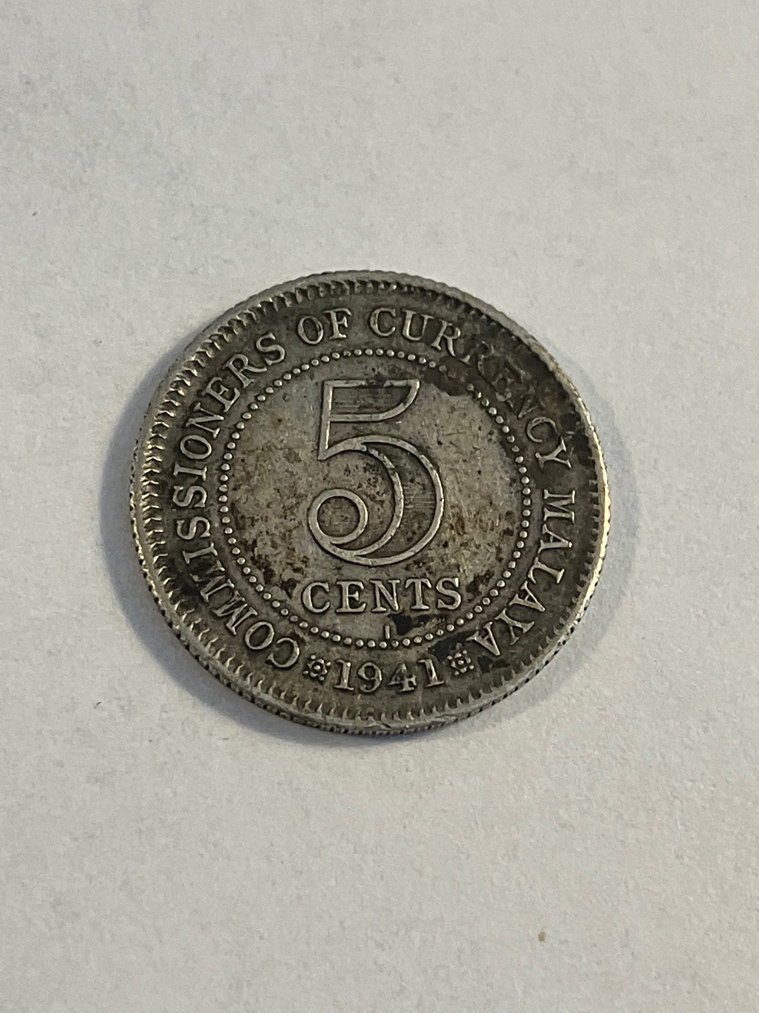 5 Cents Malaya 1941