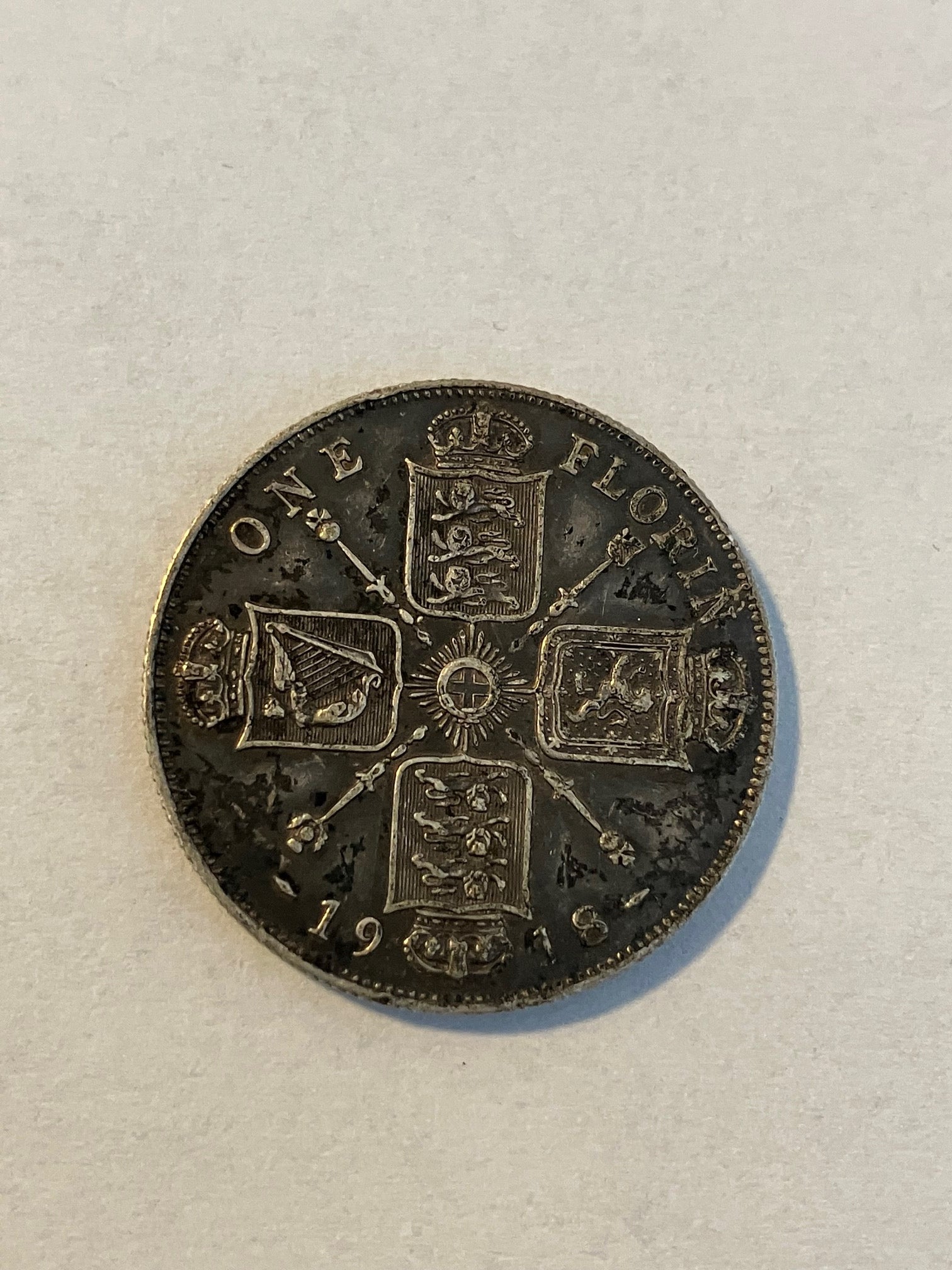 One Florin England 1918
