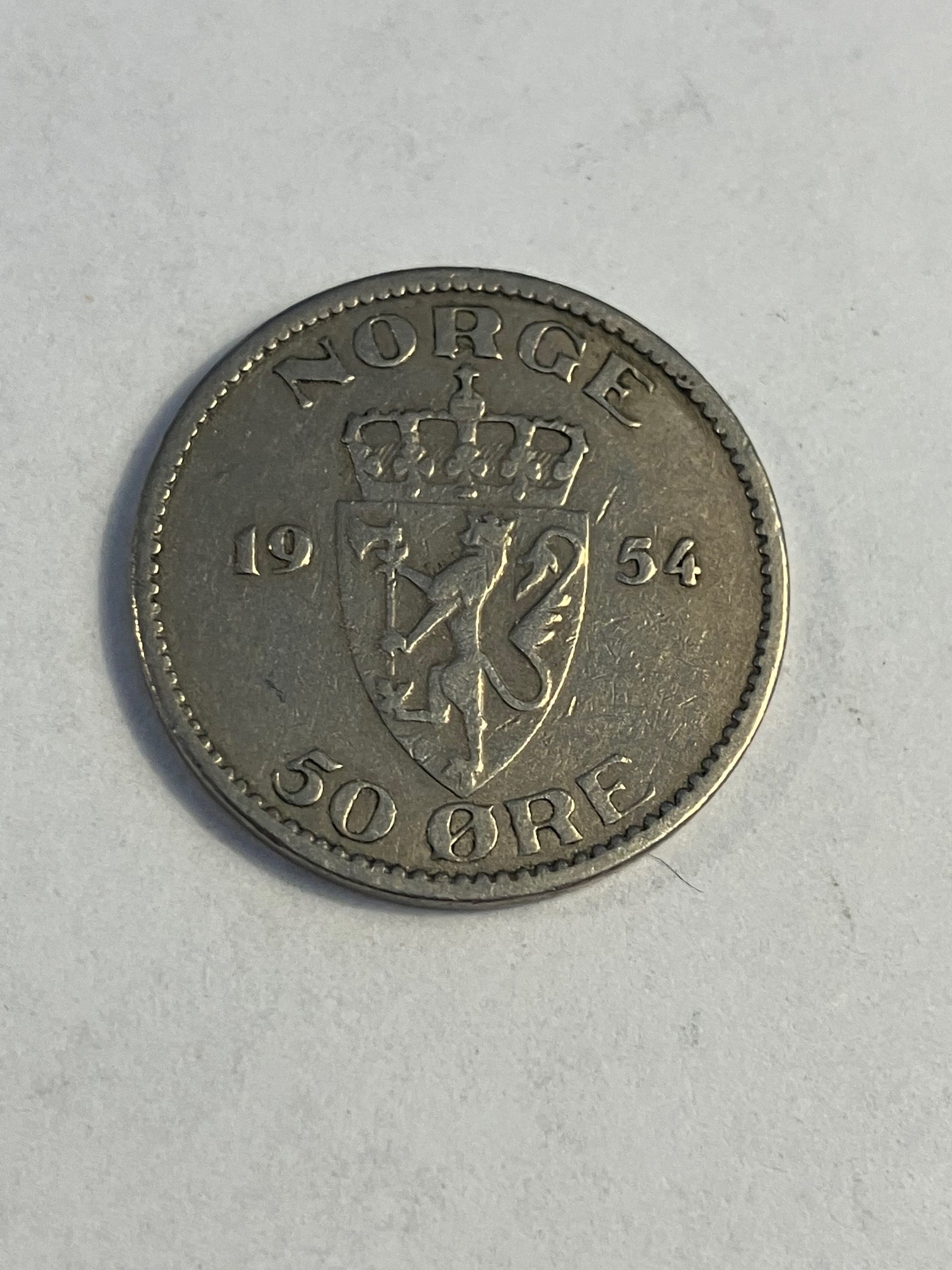 50 Øre 1954 Norge