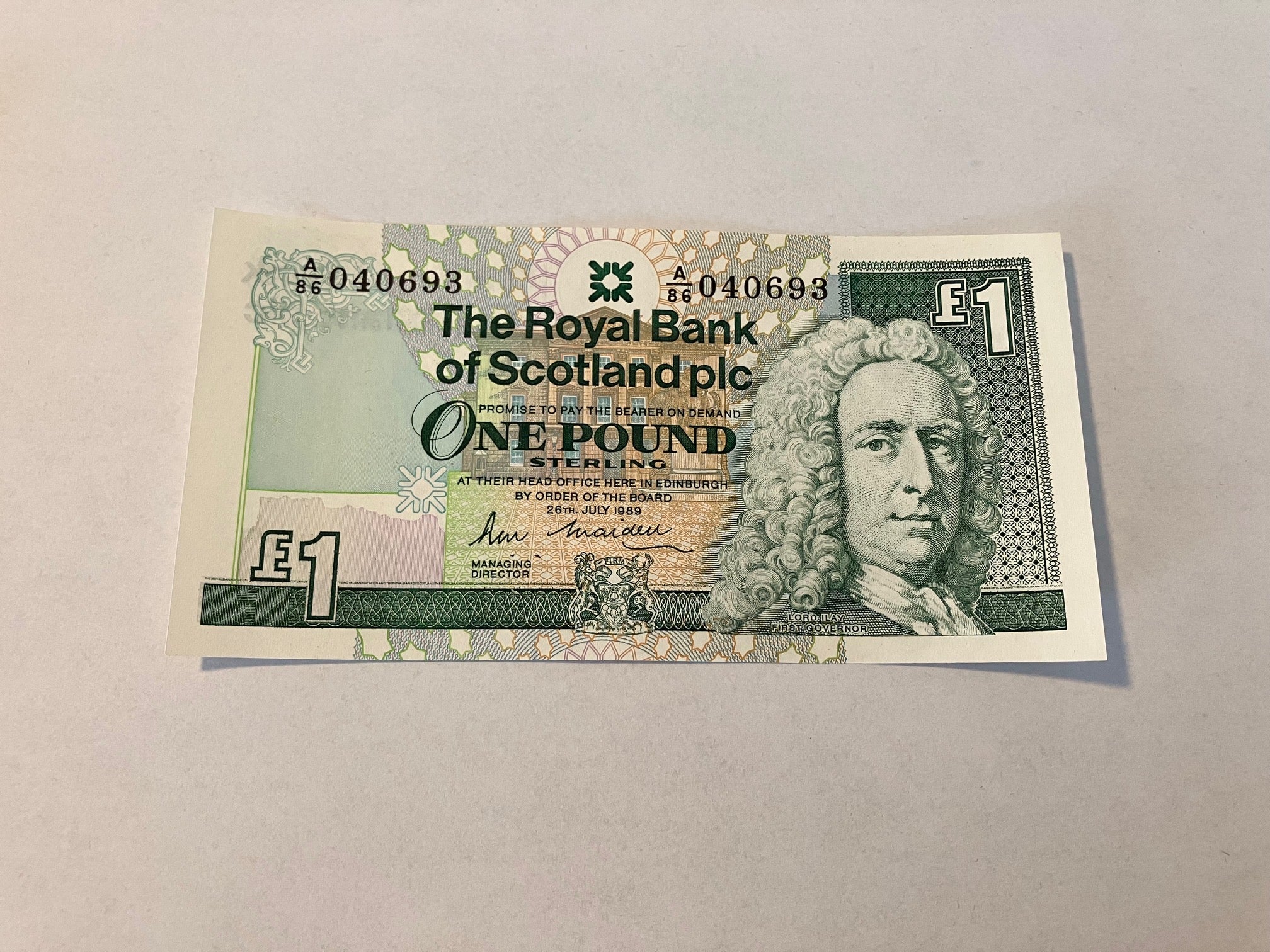 One Pound Scotland 1989