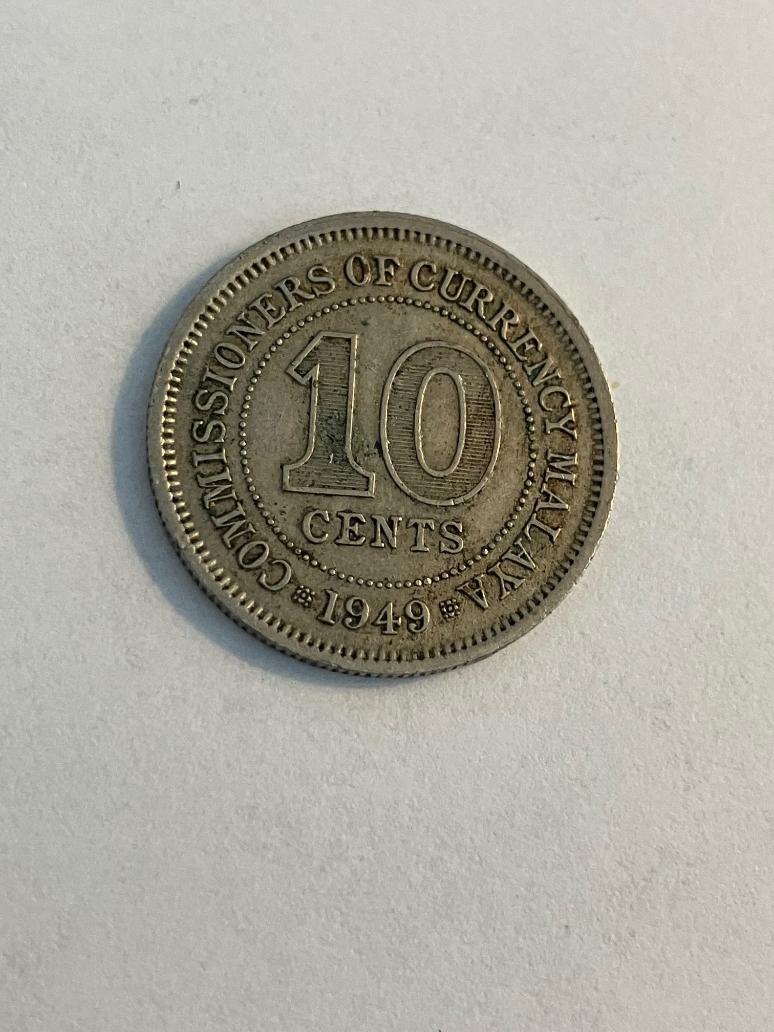 10 Cents 1949 Malaya & British Borneo