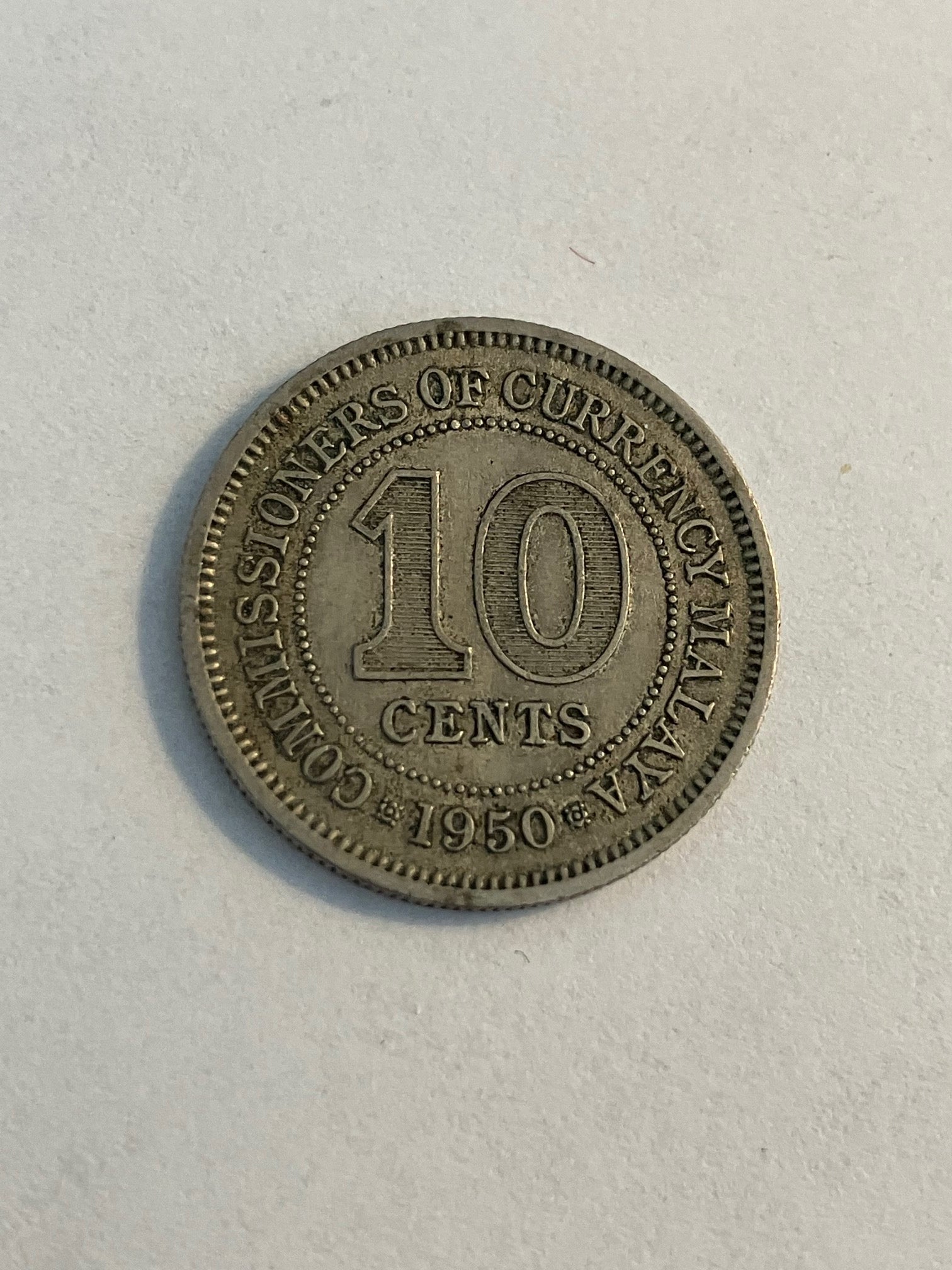 10 Cents 1950 Malaya & British Borneo