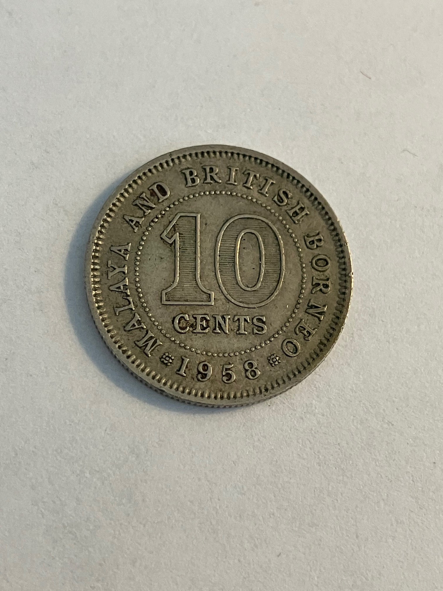 10 Cents 1958 Malaya & British Borneo