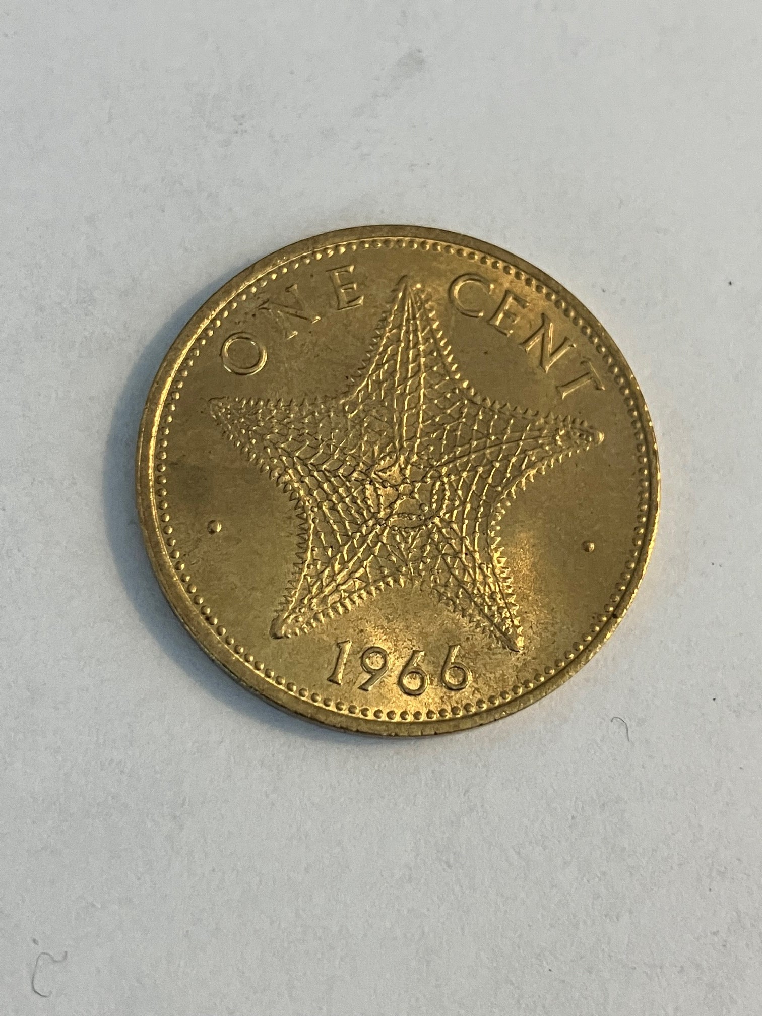 One Cent Bahamas 1966