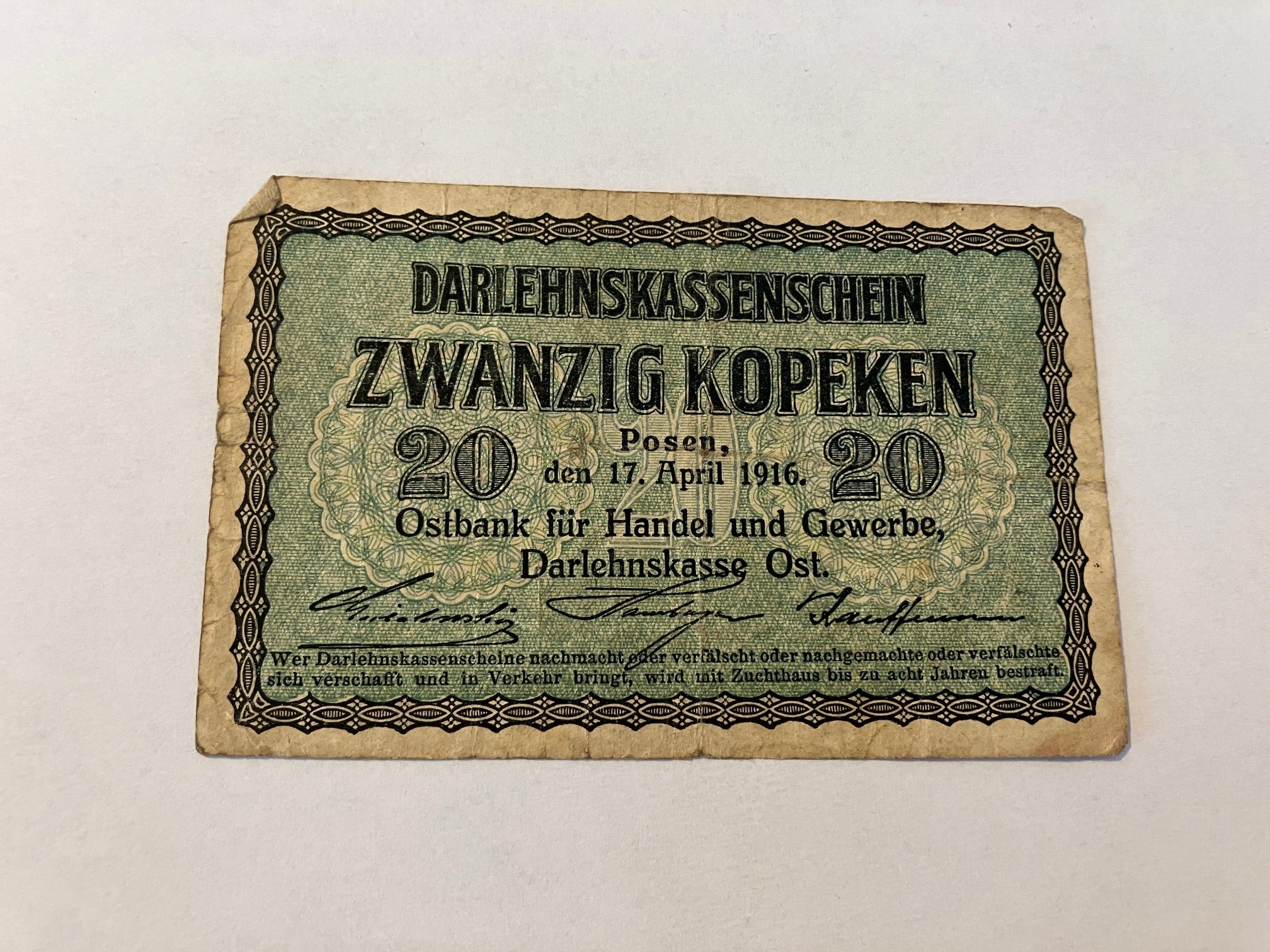 20 Kopeken 1916 - Darlehenskassenschein