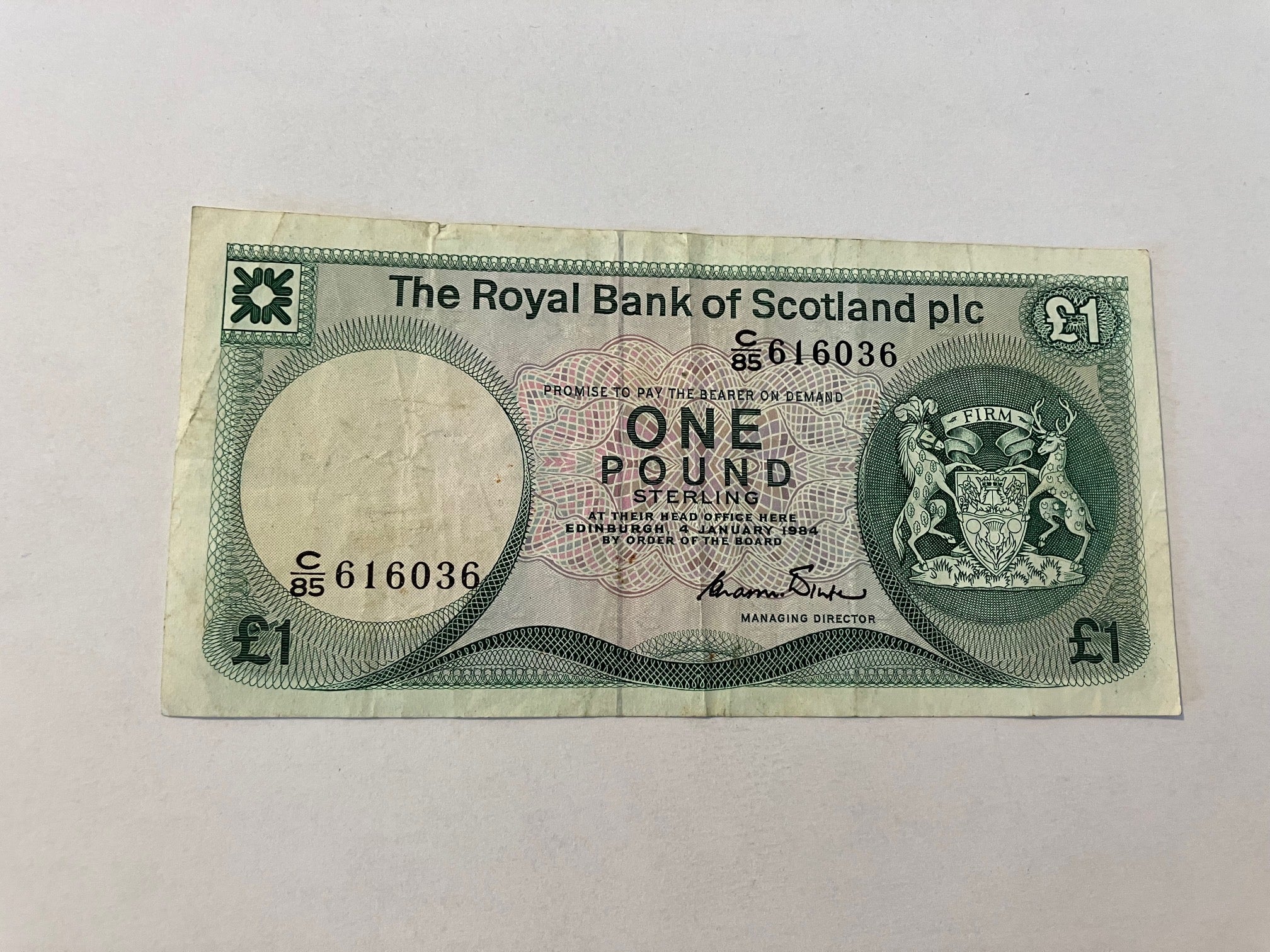 One Pound Scotland 1984