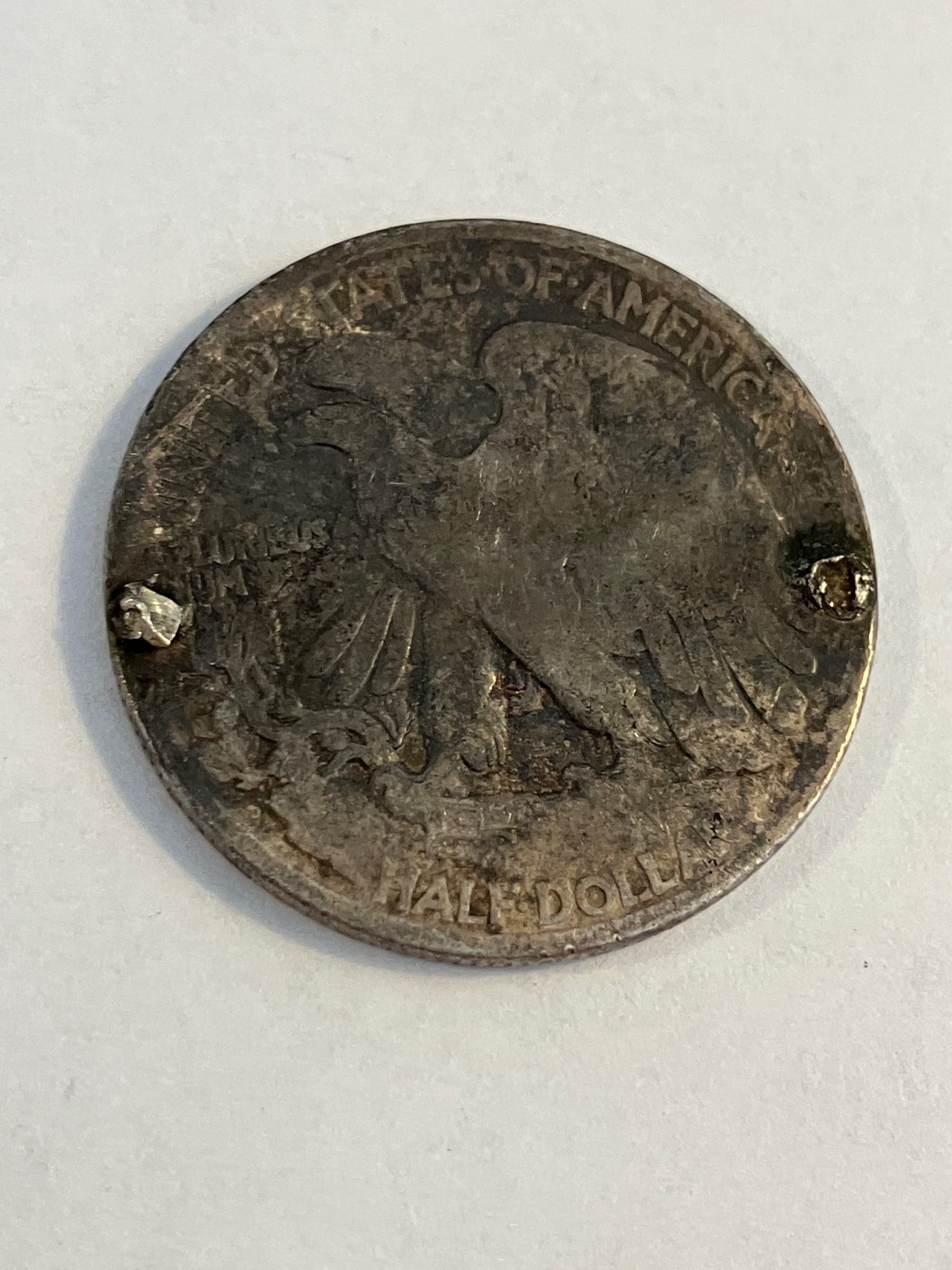 Half Dollar 1921 USA - Slidt og monteringsspor