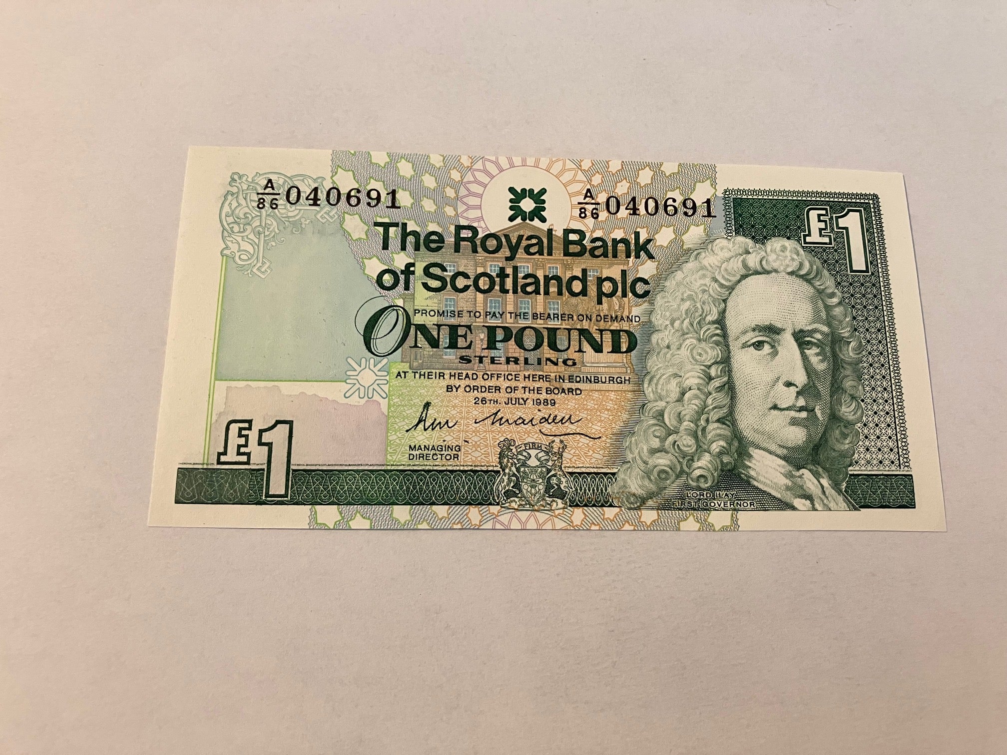 One Pound Scotland 1989