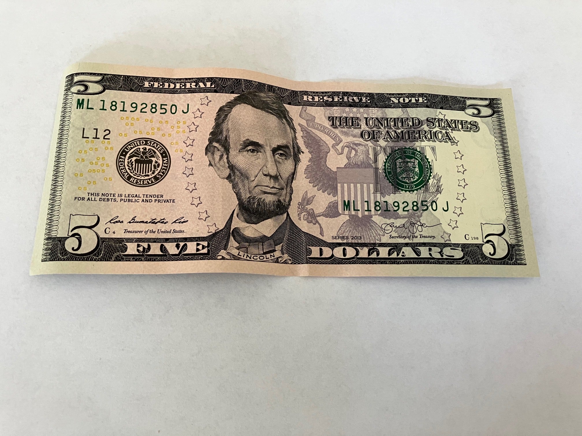 Five Dollars USA 2013